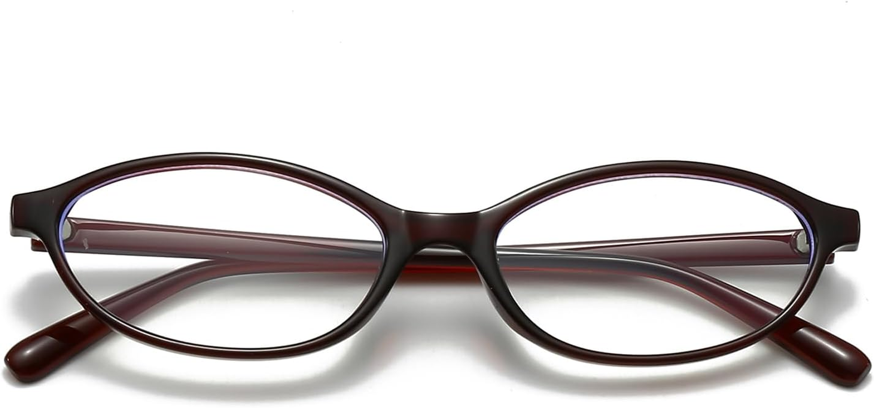 LJCZKA Oval Blue Light Blocking Glasses for Women Men Retro Small Oval Frame Y2K Cat Eye Computer Eyeglasses Clear Lens