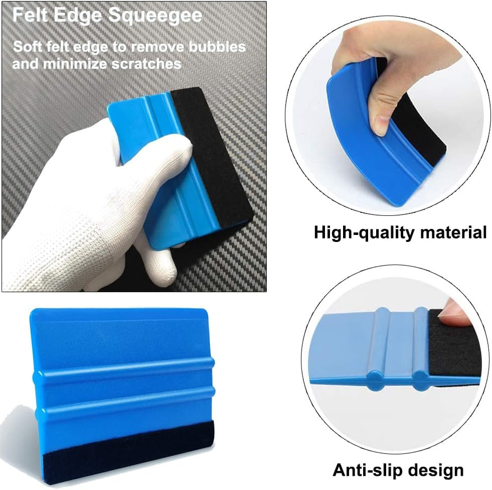 20 Pieces Vehicle Vinyl Wrap Tool Kit Car Wrap Kit,Utility Knife Wrap Tools Vinyl Wrap Window Tint Film Tool Include Felt Squeegee, Safety Cutter for Car Wrapping