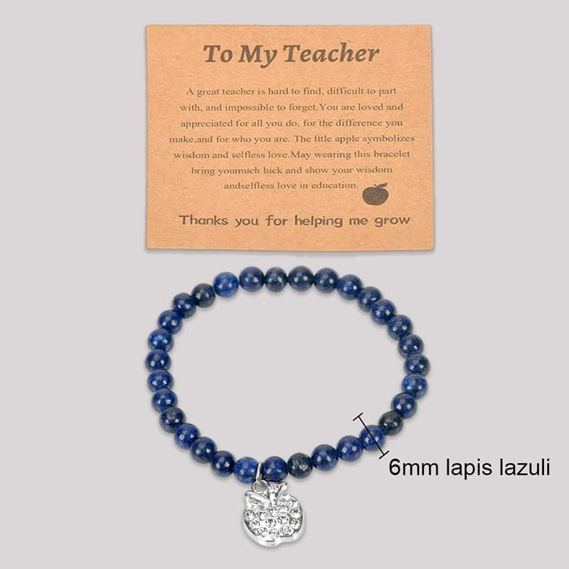 Teacher Gifts Bracelet for Men Women Thank You Gifts for Teachers Beaded Bracelets for Men Christmas Birthday Gifts for Teacher Appreciation Retirement Gift Bracelet image number 6