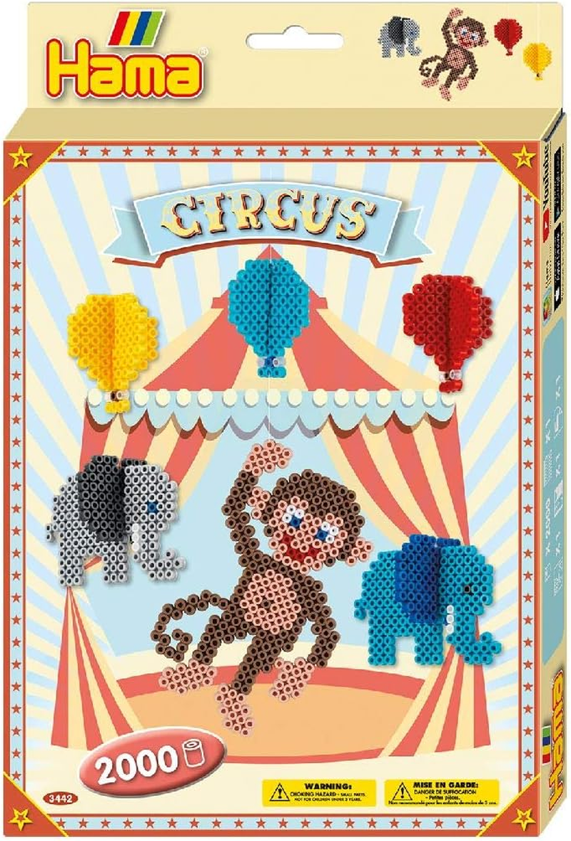 Hama Perlen 3707 Creative Box Accessories with Approx. 2,400 Colourful Midi Iron-On Beads with Diameter 5 Mm, Pin Plate and Accessories for Necklaces and Bracelets, Including Ironing Paper, Pink, Purple, Blue, White, 3707H