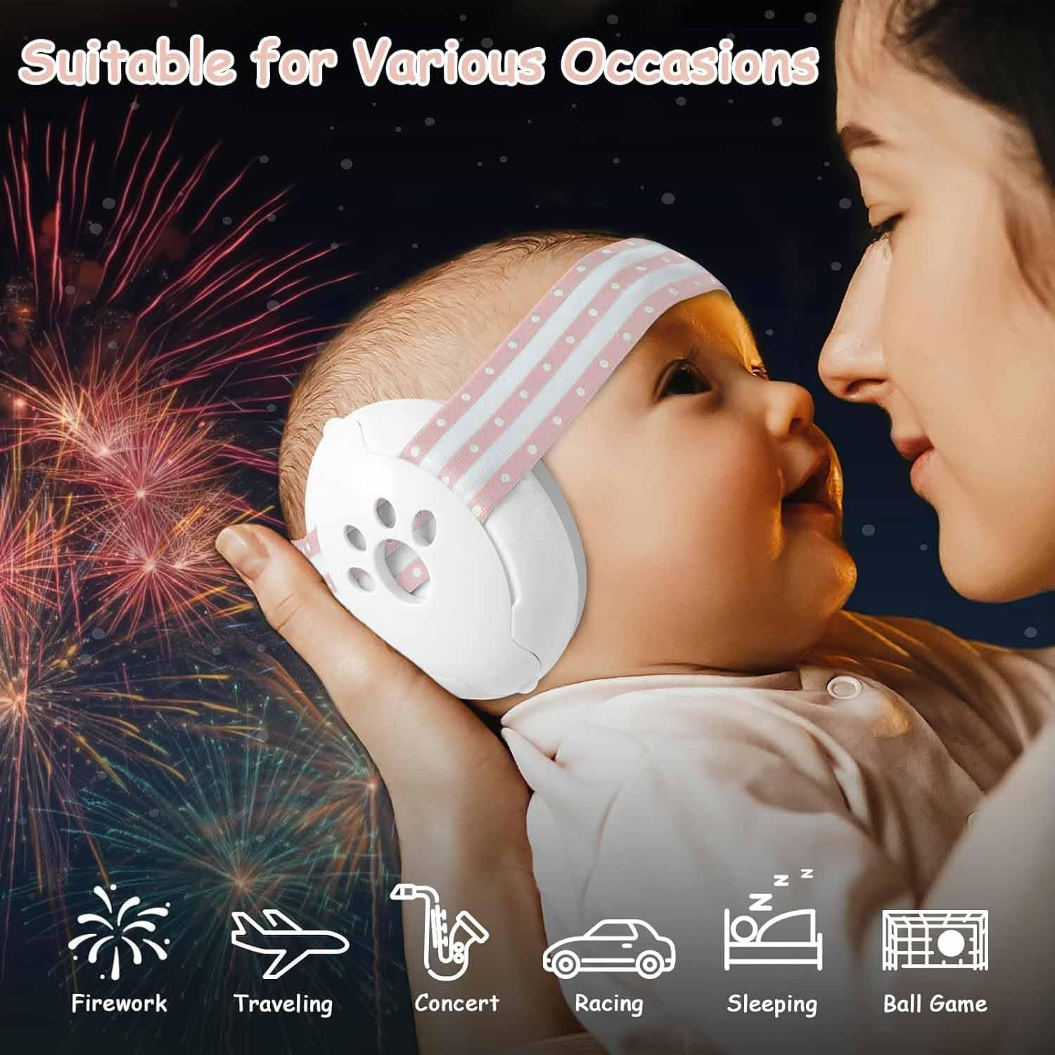 Yunking Baby Ear Muffs Noise Protection for Infant and Babies up to 36 Months - Noise Cancelling Headphones for Ear Protection, Sleep, Travel image number 5