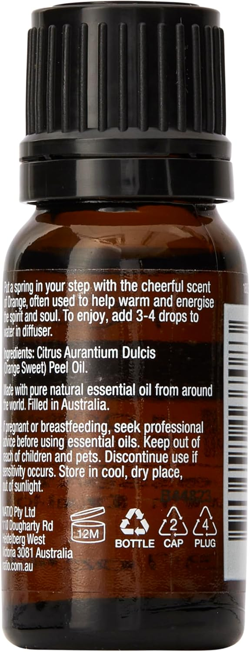 Natio Australia Wellbeing Pure Essential Oil - Orange Sweet 10Ml - Revitalising 100% Pure & Natural Citrus Aurantium Dulcis Peel Essential Oil - Made in Australia (Pack of 2)