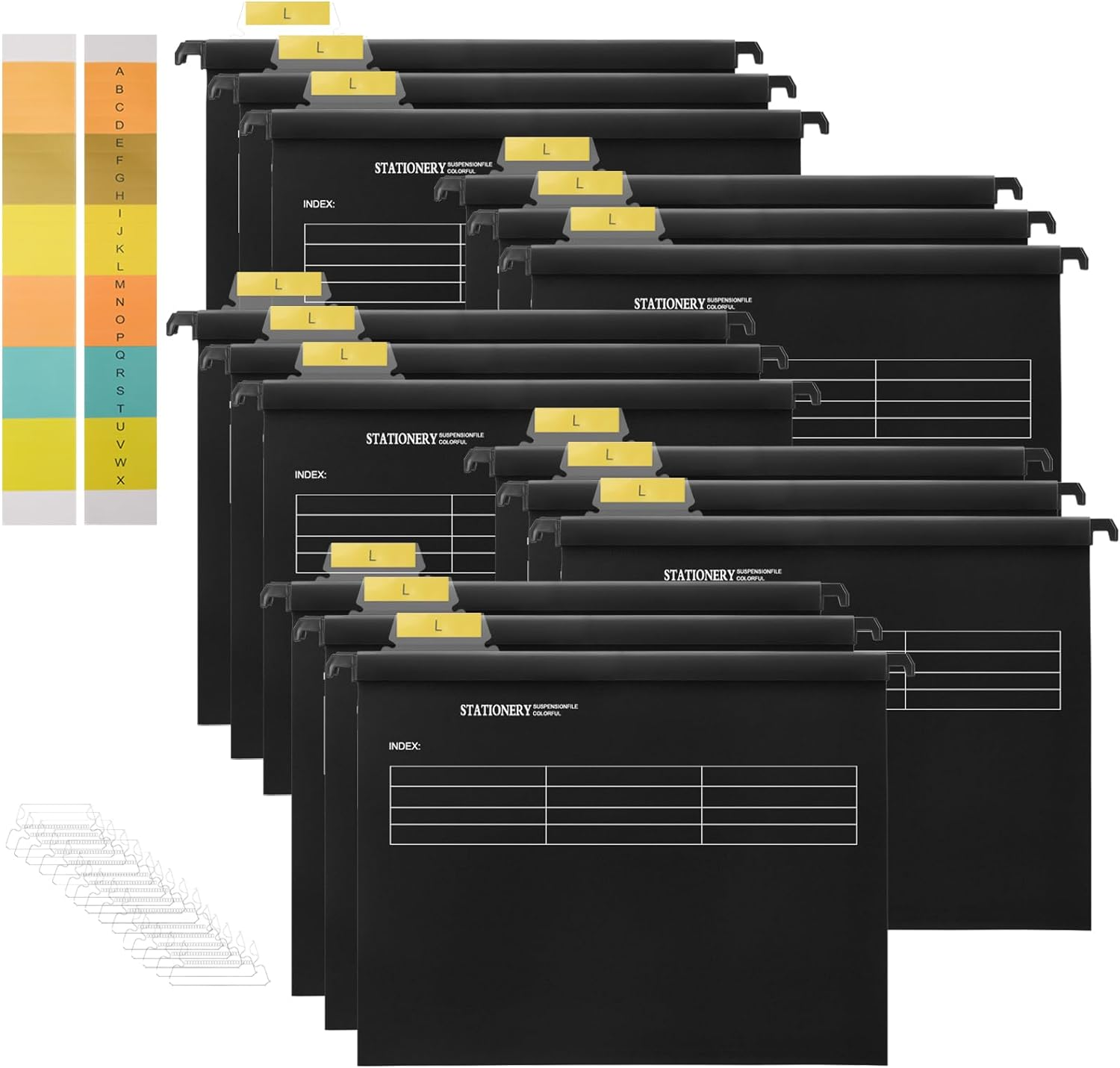 Filing Cabinet A4 Suspension Files with Tabs and Inserts for Office School Desktop File Storage, File Classification File Folder Purple