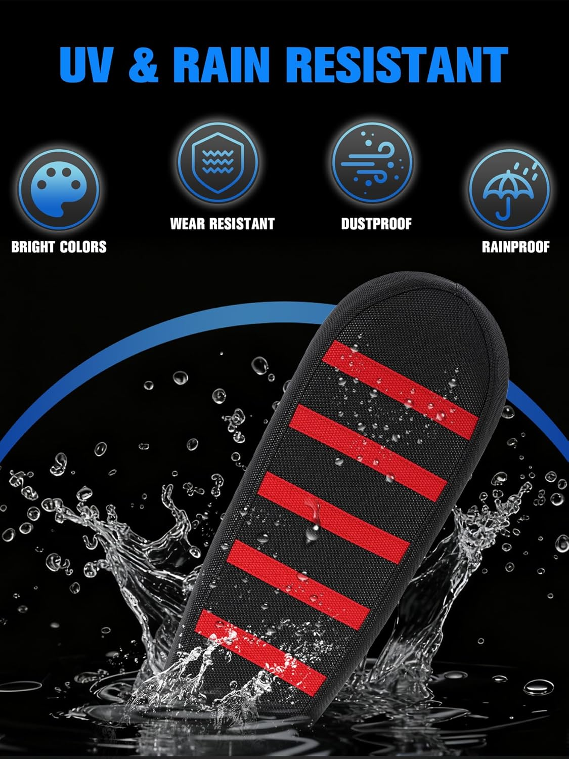 Non-Slip Seat Cover Compatible Fit for Ridstar Q20 Ebike E-Bike, Electric Bike Soft Seat Cover Red - White image number 5