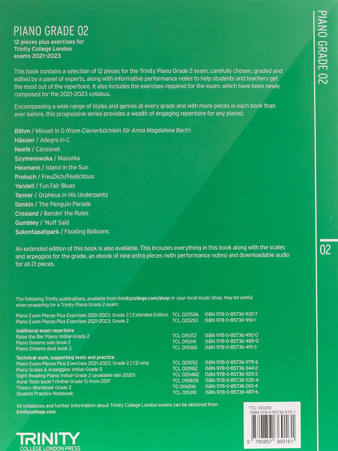 Trinity College London Piano Exam Pieces plus Exercises 2021-2023: Grade 2