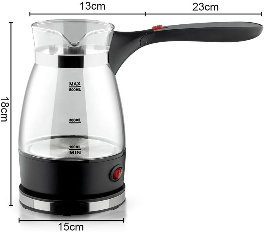 Electric Turkish Coffee Pot, 600W, 500Ml Capacity, Borosilicate Glass, LED Indicator, Foldable Handle image number 5