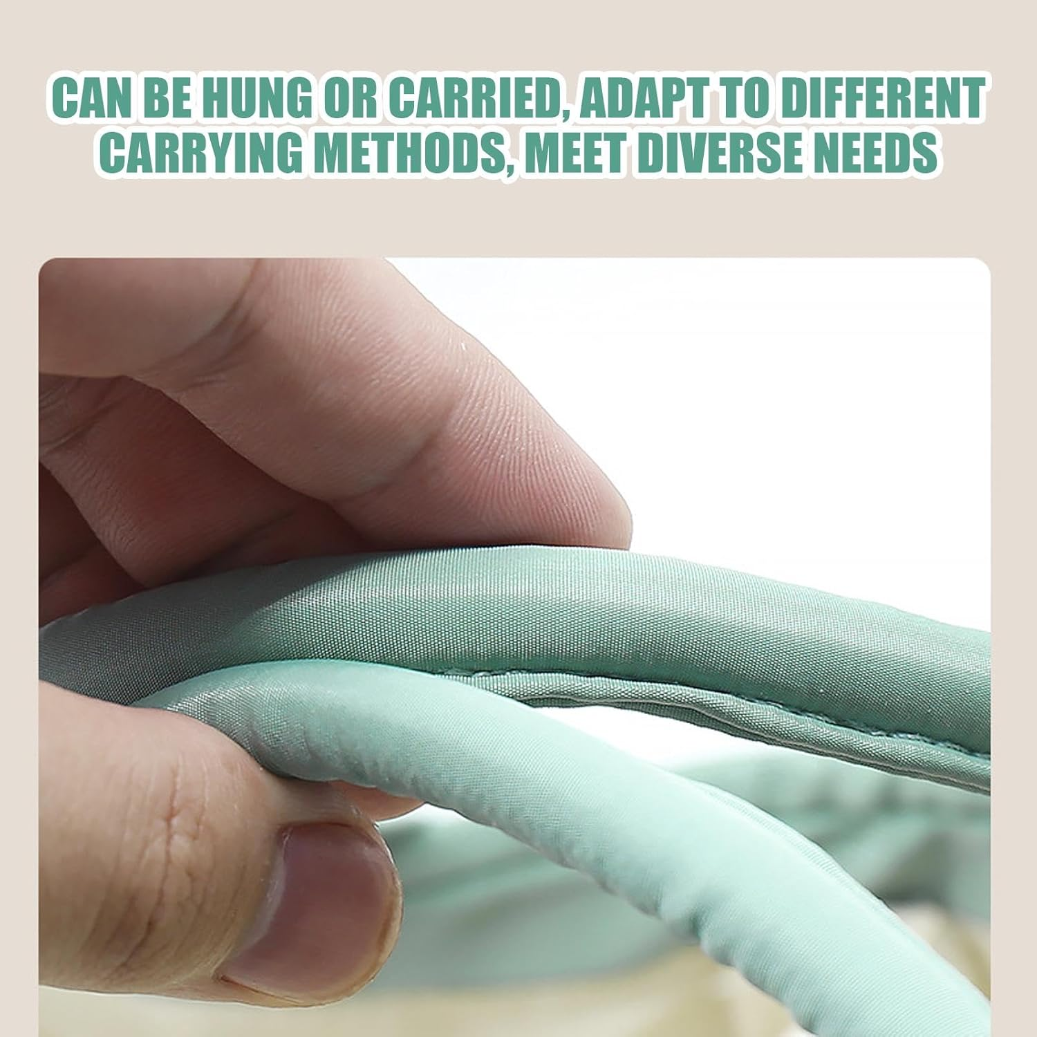 Diaper Organizer Bag, Foldable Diaper Basket, Nursery Storage Bag, with Spacious and Large Capacity, Foldable and Compact Design, 38X25X17Cm, Green, for Bibs, Towel, Toys, Books image number 3