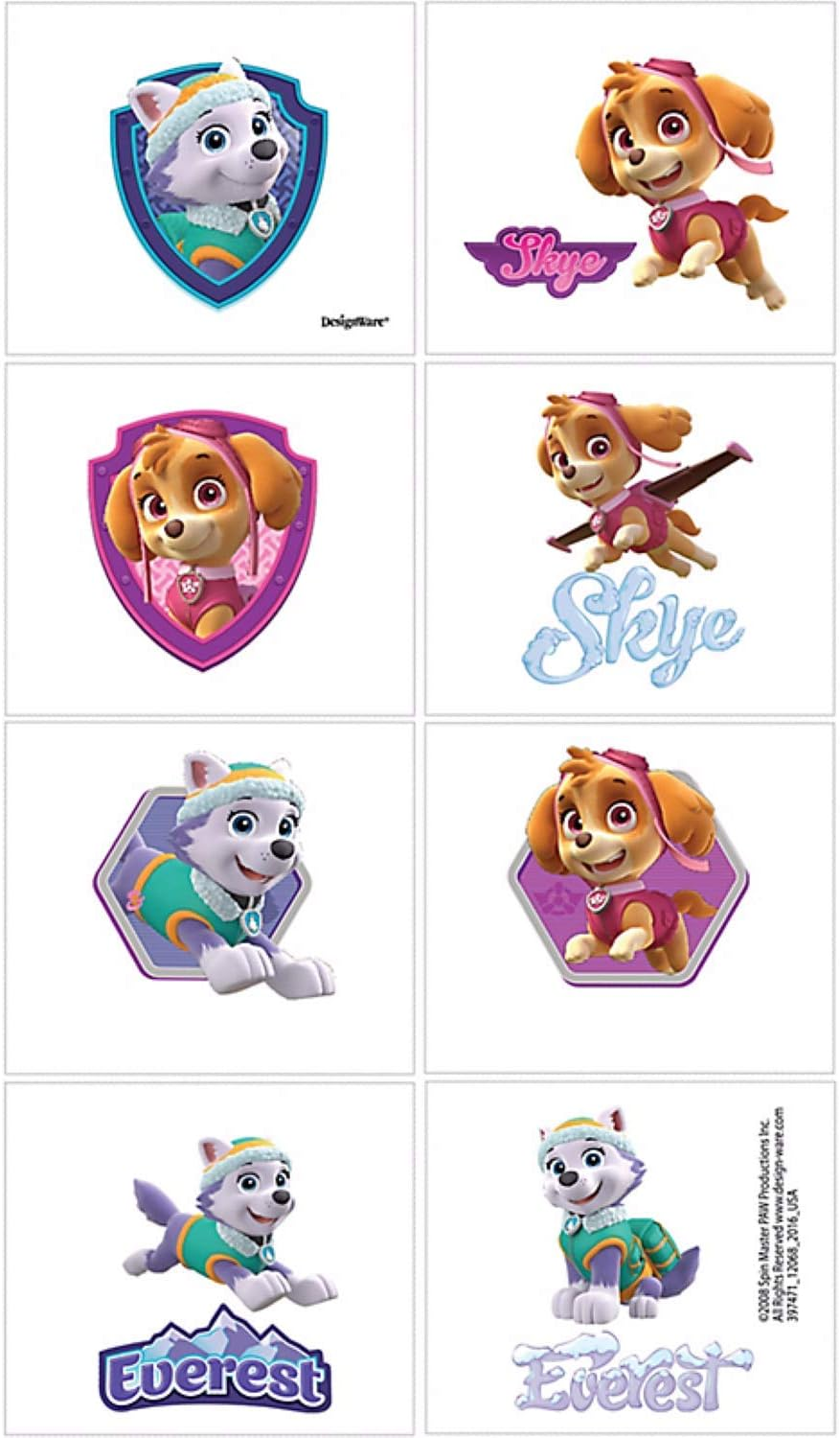 Paw Patrol Girl Tattoo Favors image number 1
