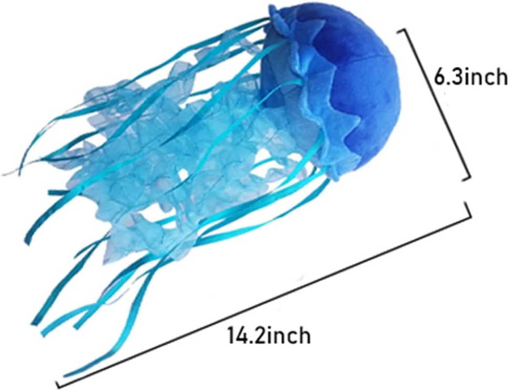 JIANEEXSQ Creative Colorful Jellyfish Stuffed Animal Simulation Sea Animal Jelly Fish Plush Toy for Kids'S Room Decor Birthday Gift (Blue)