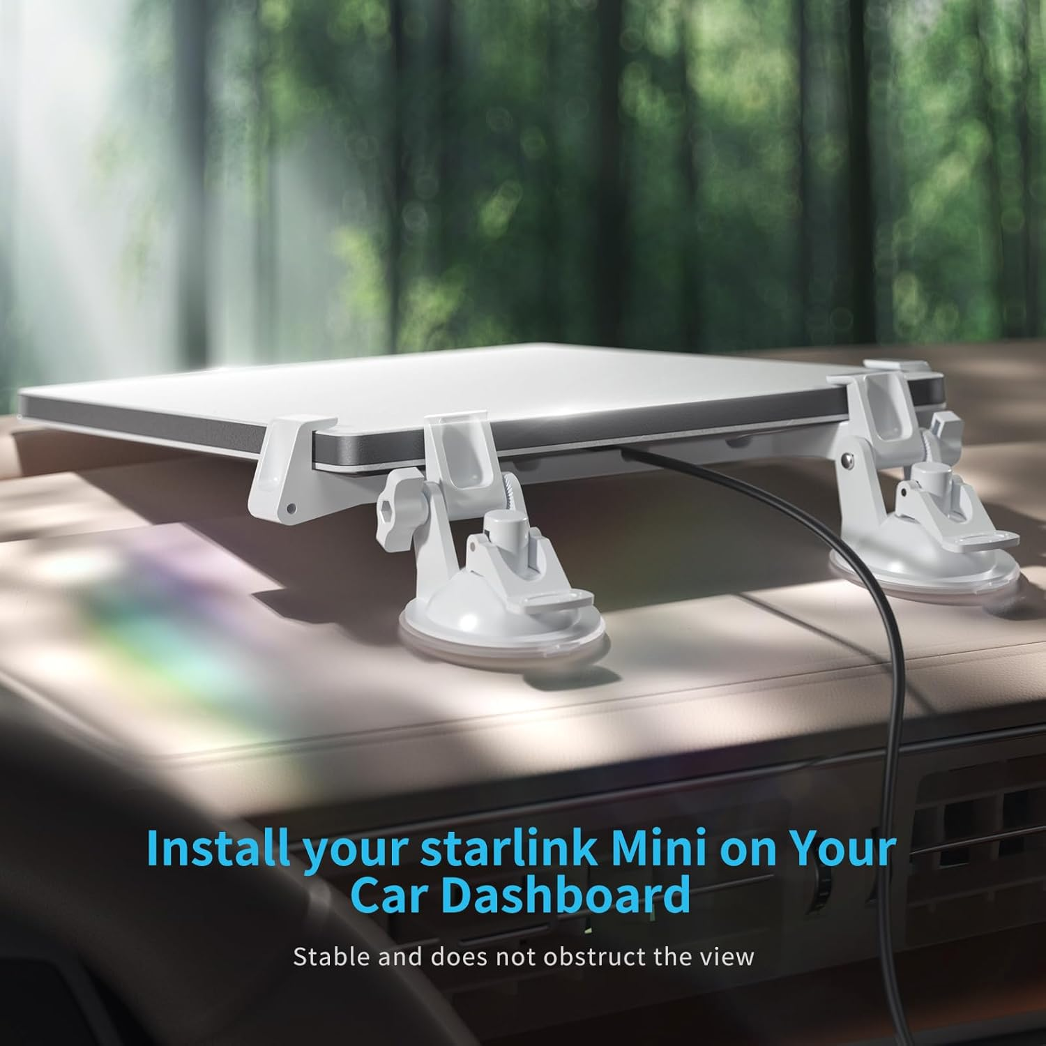 ANMONE Starlink Mini Car Mount Dashboard with Suction Cup and Windshield Ensures Stable Satellite Signal, Most Vehicles image number 5