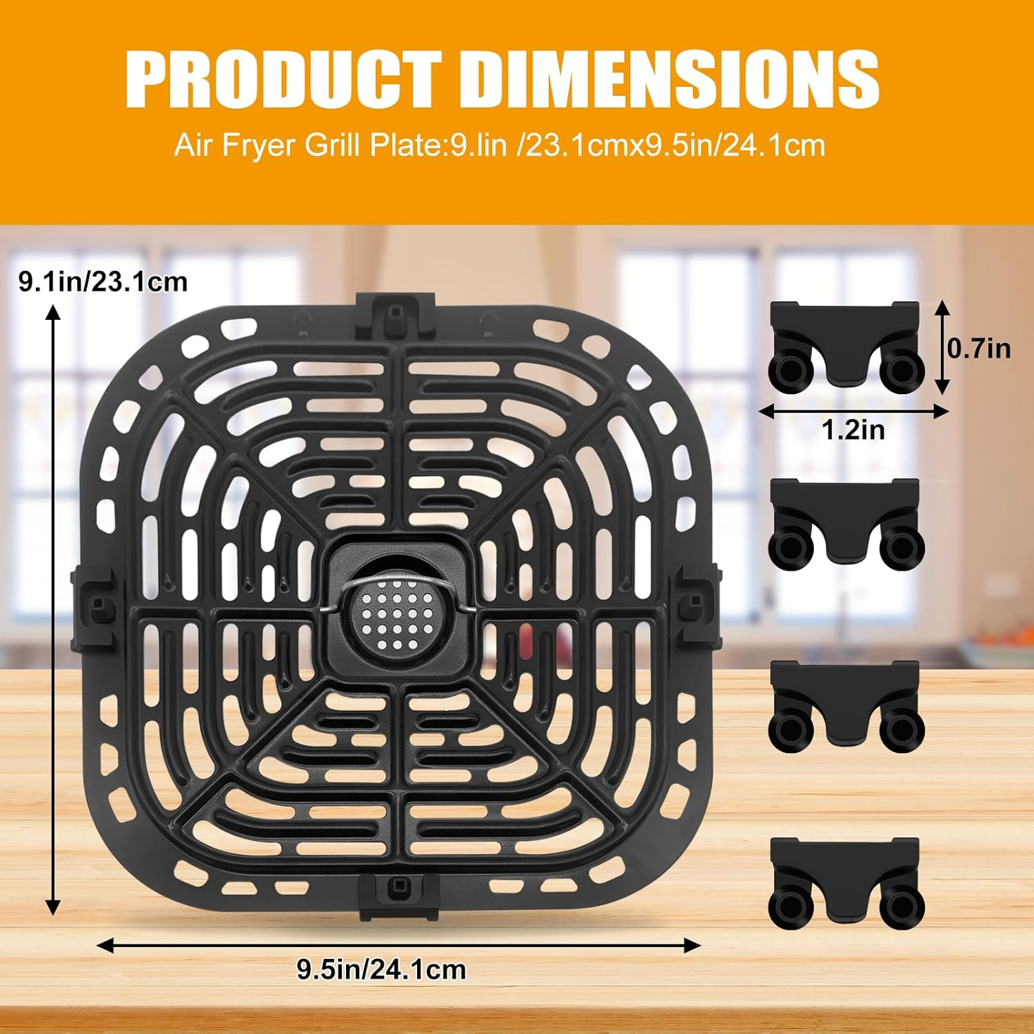 GCQ Air Fryer Replacement Tray for Instant Pot Vortex 6 in 1 6 QT Gourmia GAF735 6 QT Air Fryer, Original Air Fryer Accessories Grill Pan Plate Crisper Plate Rack Parts,Dishwasher Safe image number 2