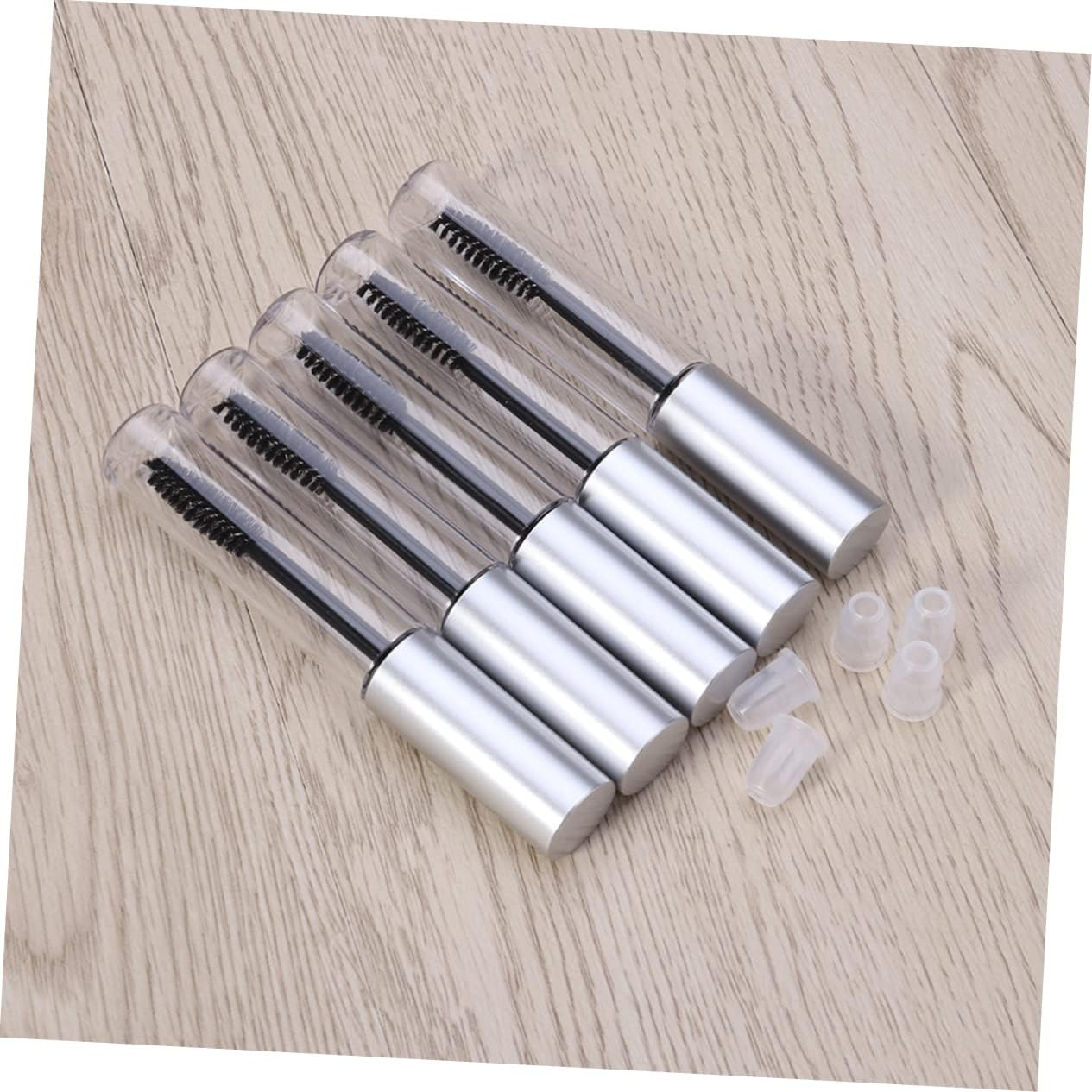 CIMAXIC 5Pcs Empty Eyelashes Bottle with Wands - Glass Mascara Tube Container, Eyelash Brush Tube, Eyelash Cream Bottle, Eyelash Container Wand Pack image number 1