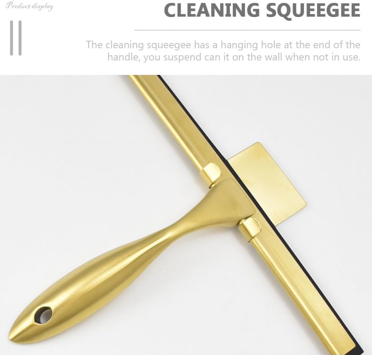 Yardwe 10-Inch Gold Stainless Steel Window Squeegee with Rubber Blade, Shower Glass Door Cleaner and Bathroom Scraper for Tile and Glass Surfaces, Home Window Cleaning Tool image number 2