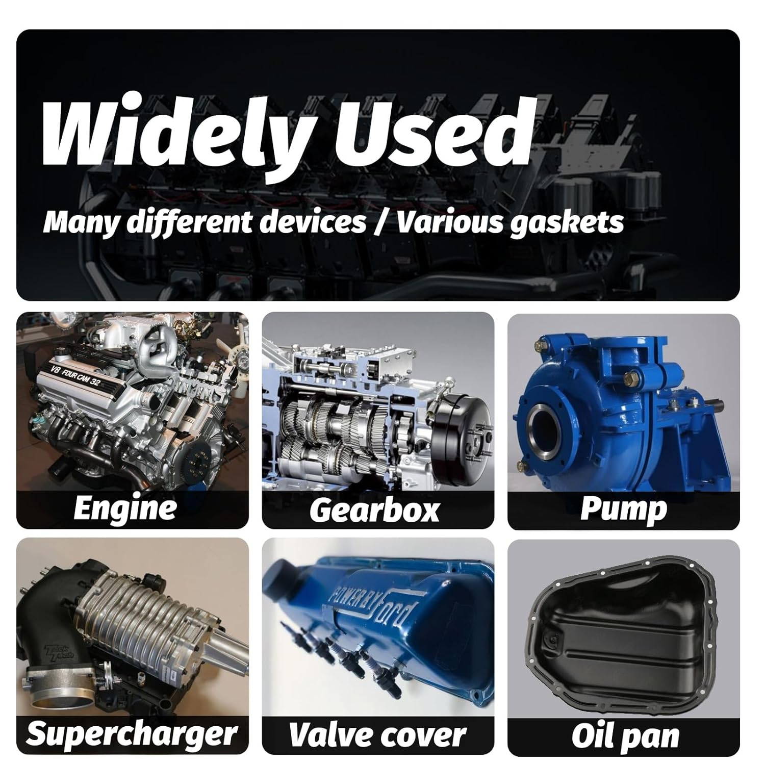 1DFAUL RTV Silicone Gasket Maker Sealant, High Temp Silicone Resist Oil, Anti-Freeze Gasket Sealer for Engines, Gearboxes, Pumps, Superchargers (Black, 170G) image number 6