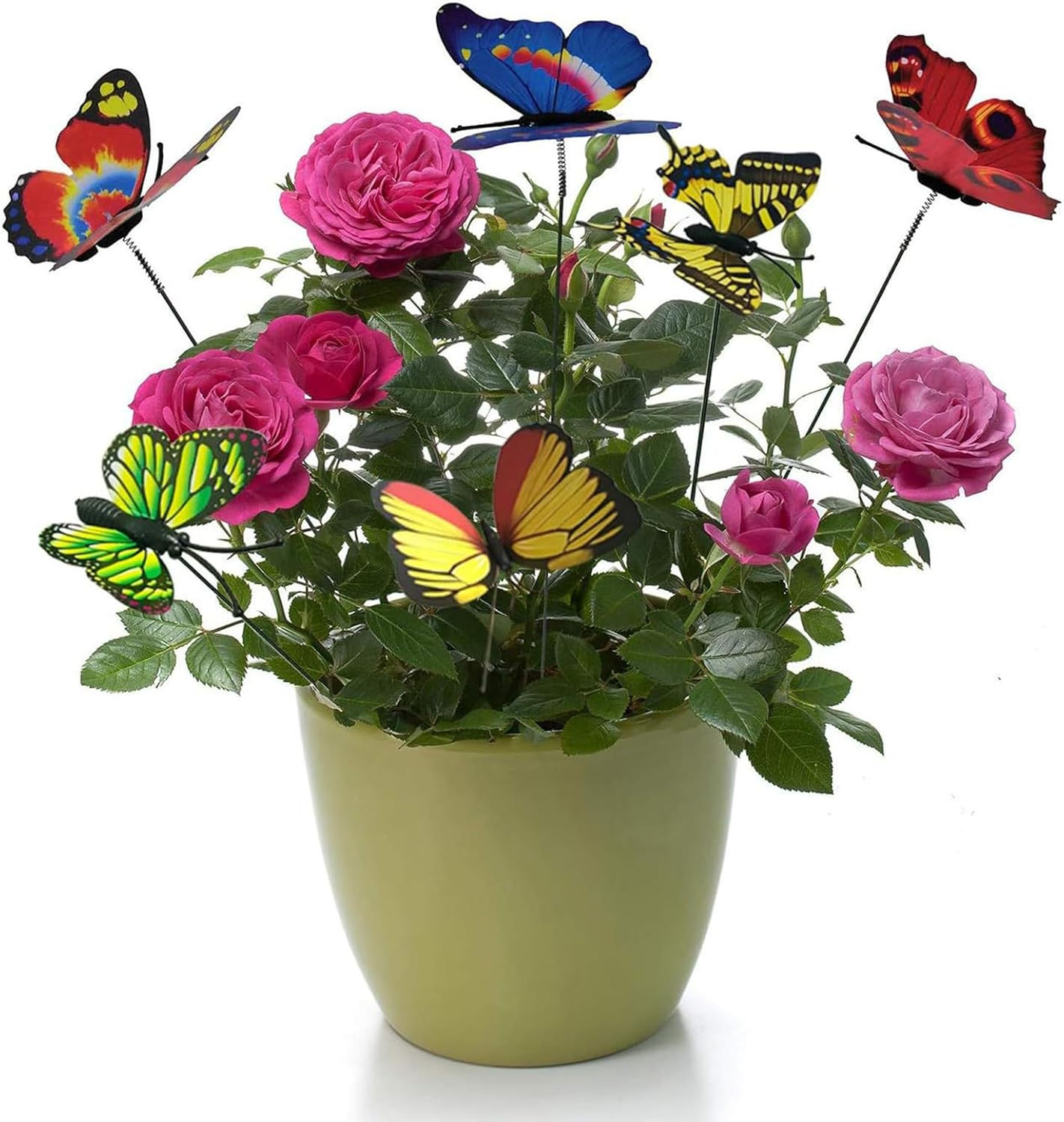 Zalizr 100 Pcs Colorful Butterfly Garden Stakes, PVC Waterproof 3D Butterfly Yard Decorations, Party Supplies for Indoor & Outdoor Use, Patio, Plant Pots, Christmas Garden Decor image number 6