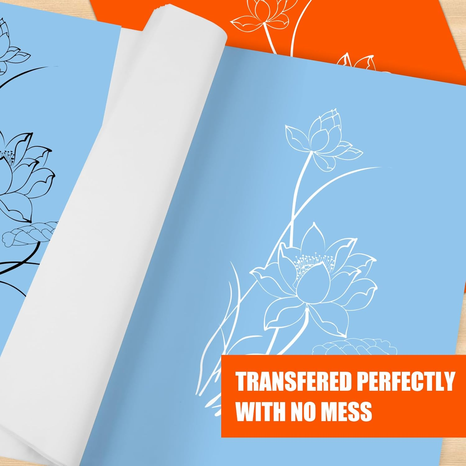 200 Sheets White Carbon Transfer Papergraphite Tracing Paper with Embossing Styluses for DIY Wood Paper Canvas and Other Art Craft Surfaces image number 5