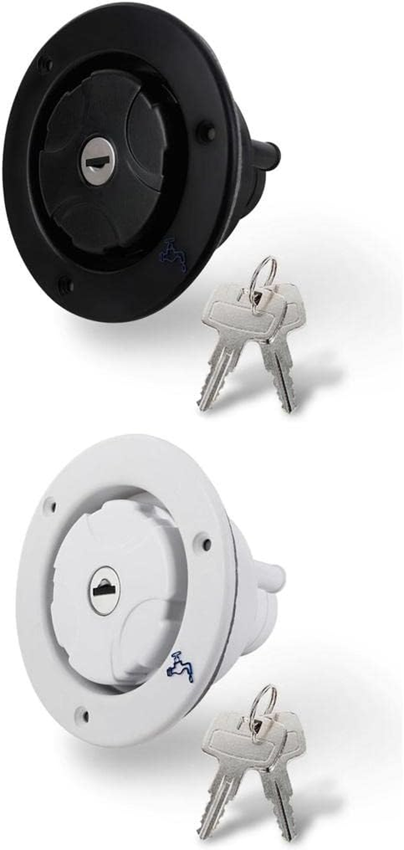 Baosity Water Locking Inlet Hatch Filler Cap for Caravan Motorhome Fresh Water RV Camping Trailer Motorhomes Drain Water Tank Caps - White, as Described image number 1