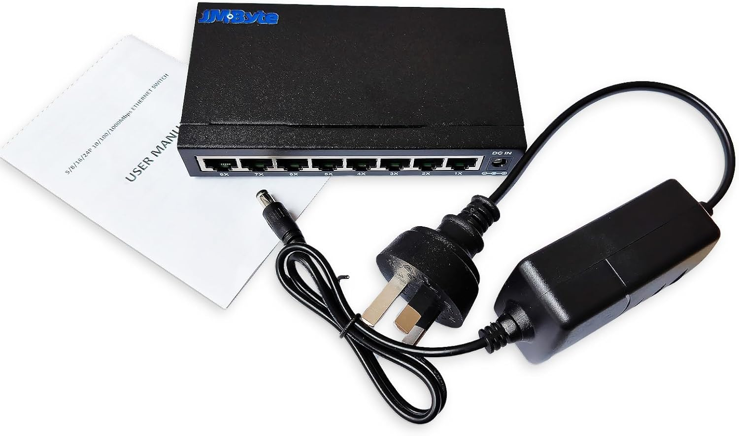 8-Port Gigabit Desktop Ethernet Switch, Unmanaged Network Switch, 8 &times; 10/100/1000Mbps Ports, Auto-Mdi/Mdix, IEEE 802.3X, Plug & Play, No Configuration Required, Metal Case (JM-CN2057-G) image number 4