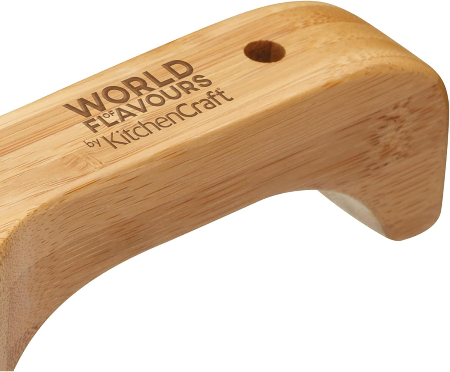 Kitchencraft World of Flavours Parmesan Cheese Grater with Handle, Bamboo Wood/Stainless Steel, 27.5 X 6 X 5 Cm