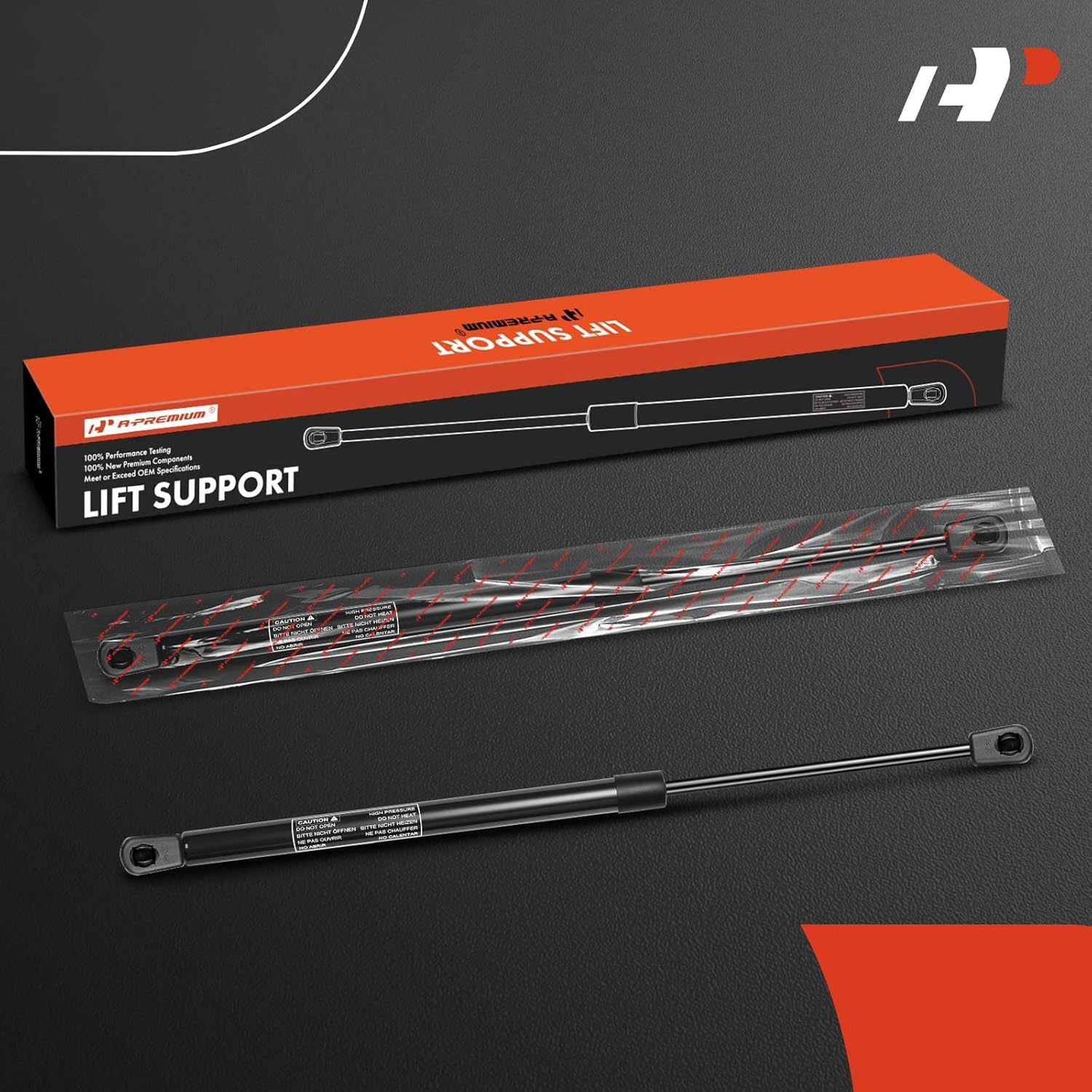 A-Preimum Rear Window Glass Lift Supports Shock Struts for Jeep Wrangler TJ 1997-2006 with Hardtop 2-PC Set image number 1