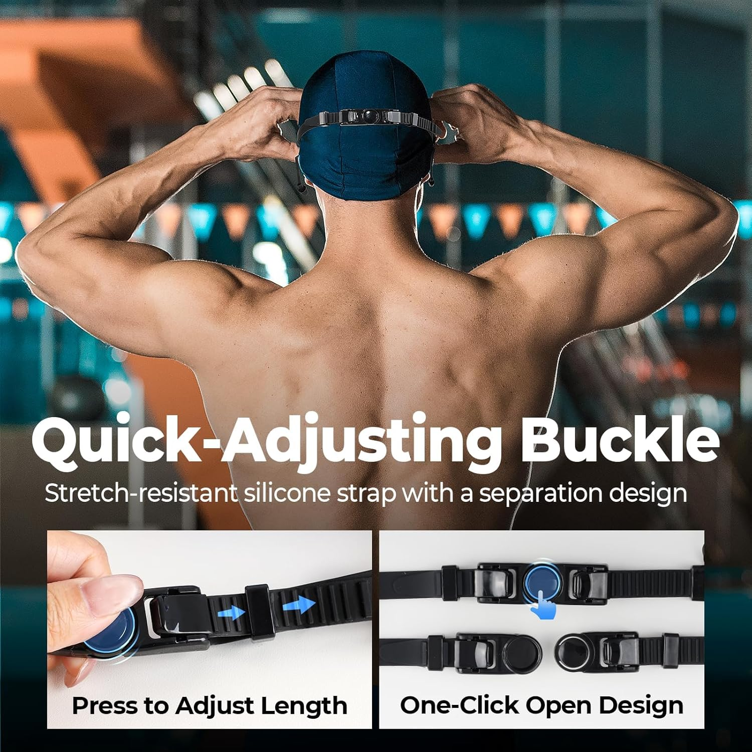 Necomi Swimming Goggles 2 Pack, Anti-Fog, UV Protection, 180&deg; Wide Field of View Leak Proof Swimming Goggles, Suitable for Women Men Adult Teenagers, Complimentary Ear Plugs, Nose Clips image number 5