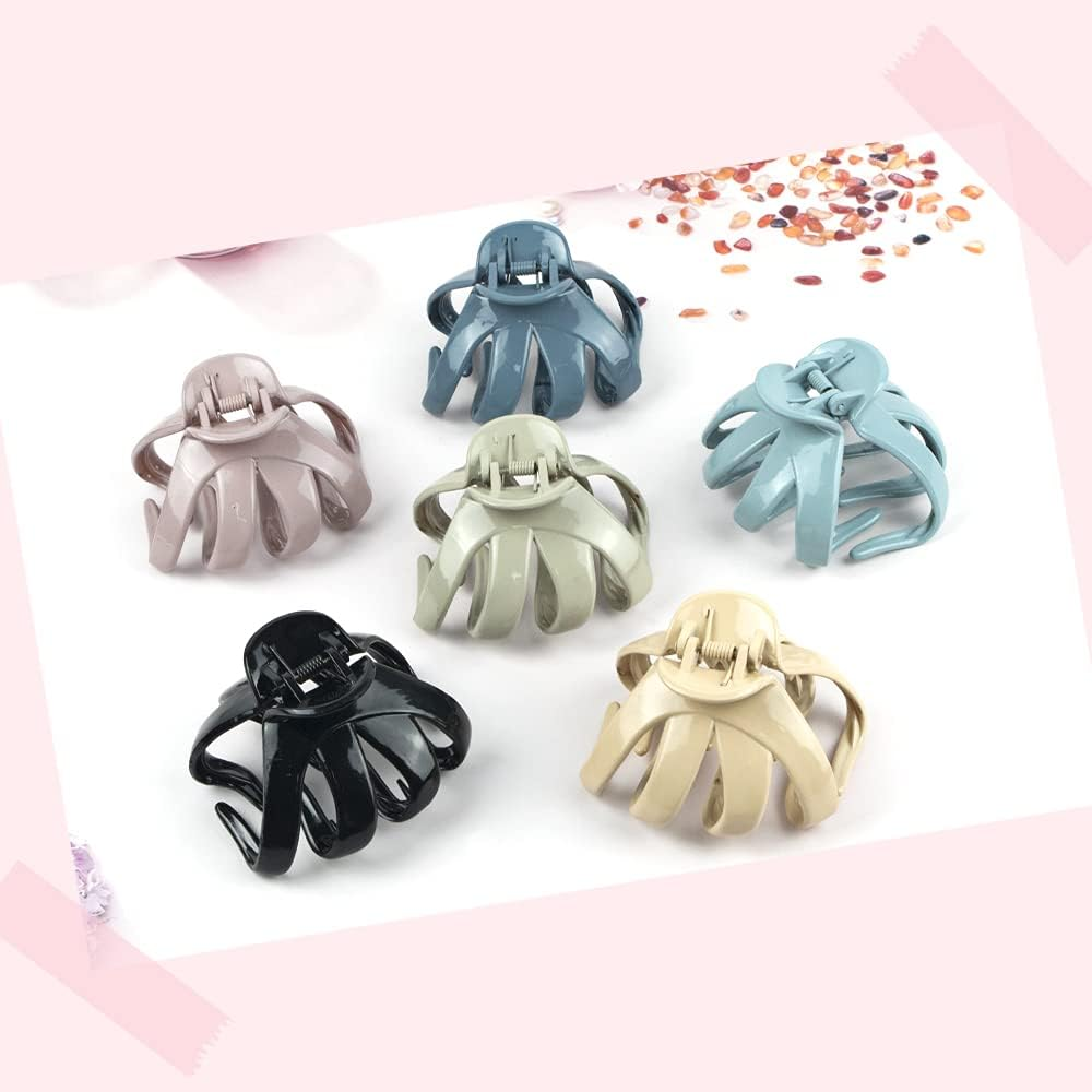 MAORULU Big Claw Hair Clips for Thick Hair, Matte Octopus Large Women and Girls, Jaw Strong Hold Jumbo Clip All Types, 6 Packs (Bright) 3.2*2.9*1.8 Inch image number 2
