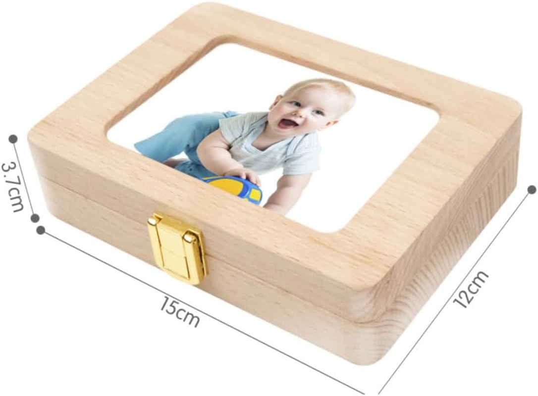 Wooden Teeth Souvenir Box Creative Keepsake Container for Storing Teeth and Lanugo Durable Wooden Design for Cherished Memories