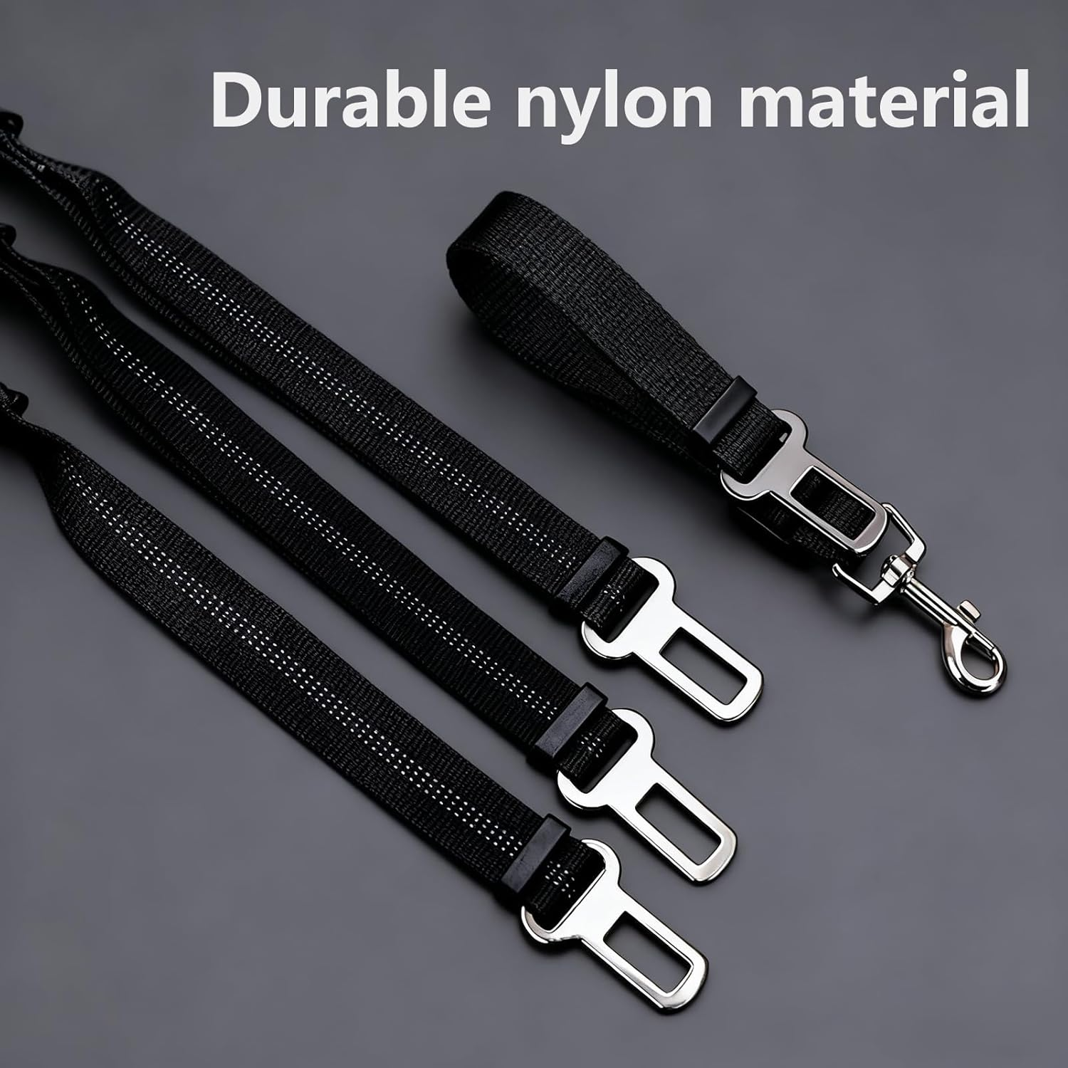 Adjustable Dog Seat Belt&mdash; 20-35 Inch Small Dog Harness with Extendable Bungee Leash .For Car Travel and Dog Carrier Pet Safety Vehicle Accessories/Black image number 2