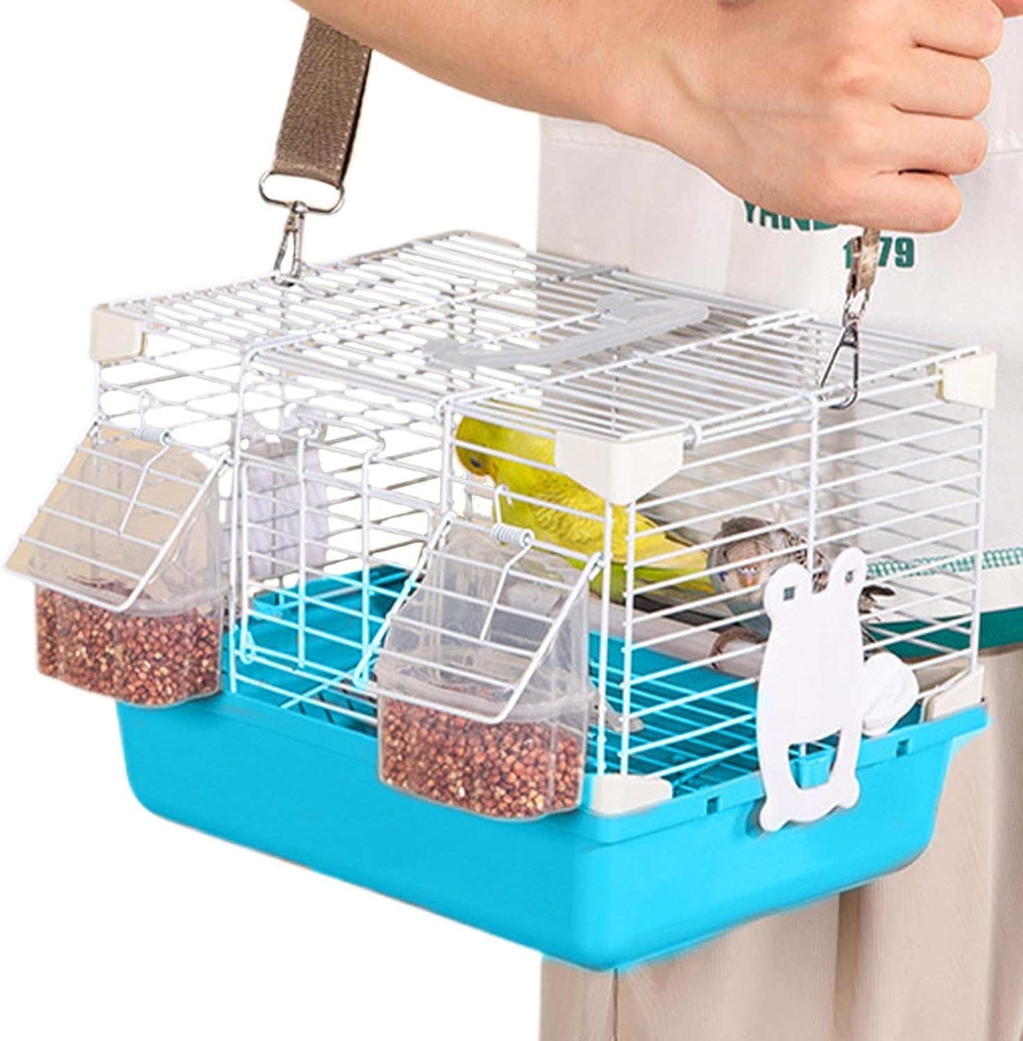 YNPQTDS Bird Travel Cage 27X20X20Cm Bird Travel Carrier with Removable Tray ABS Portable Birds Cage with Handle for Green Cheeks Cockatiels Parrots image number 3