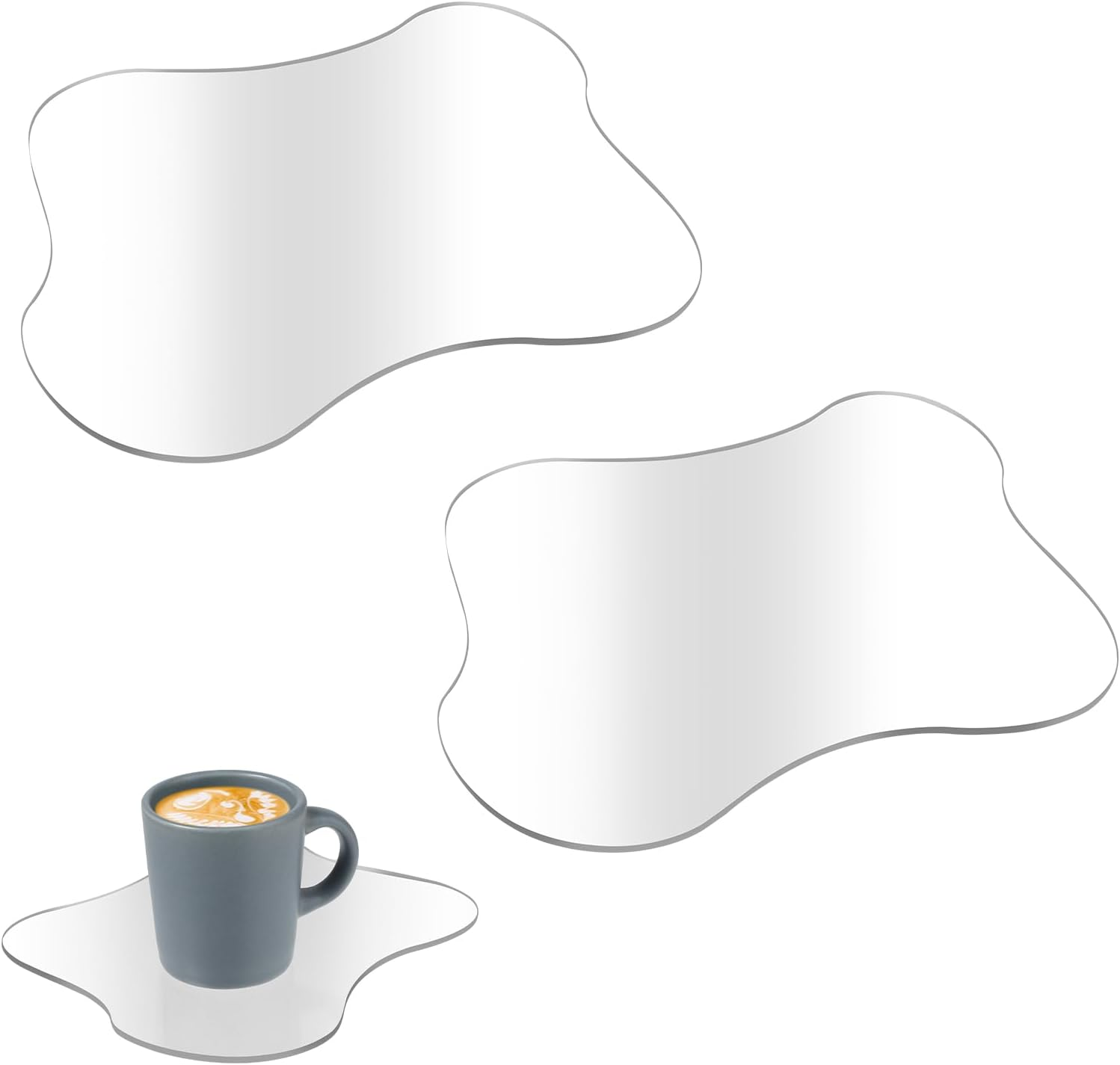 2 Packs Acrylic Coaster Transparent Irregular Bar Drink Coasters Coffee Cups Clear Decorative Plates Insulated Dish Mat for Desk Tabletop Protection Kitchen Office Ornaments Posing Props image number 5