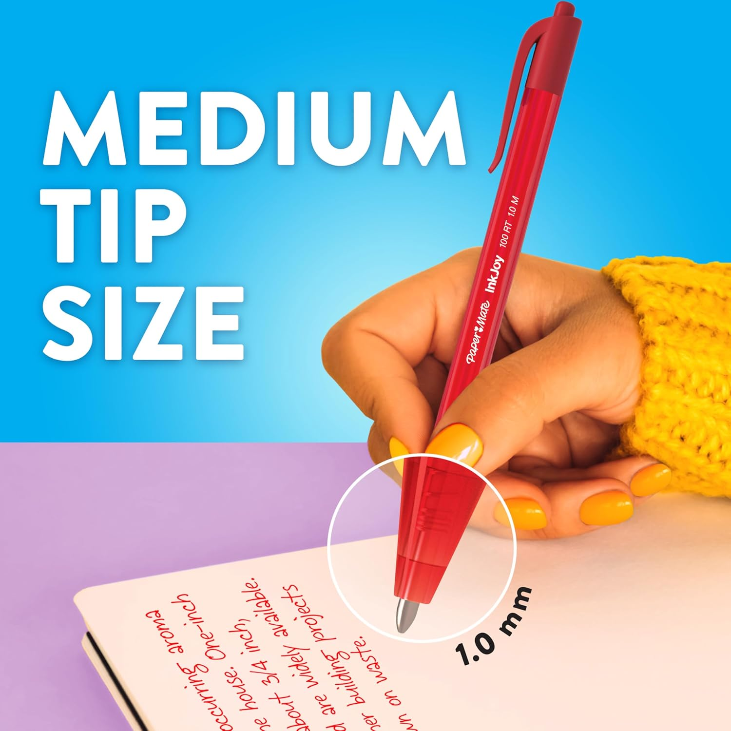 Paper Mate Inkjoy 100RT Retractable Ballpoint Pens | Medium Point (1.0Mm) | Black | 20 Count