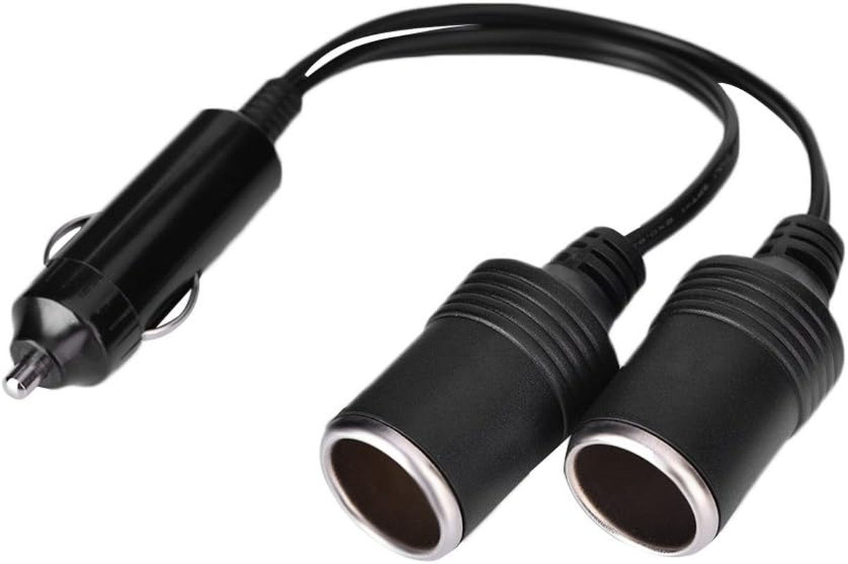 Car Charger, 2 Sockets Cigarette Lighter Splitter, Car Charger Plug Male to 2-Way Female Cigarette Lighter Socket Extension Cord Cable image number 3