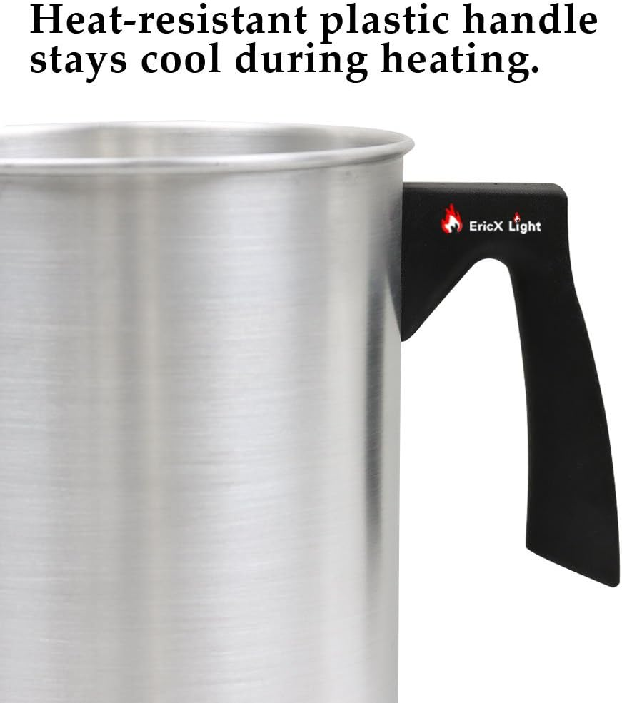 Ericx Light Candle Making Pouring Pot, 4 Pounds, Dripless Pouring Spout & Heat-Resisting Handle Designed Wax Melting Pot, Aluminum Construction Candle Making Pitcher image number 2