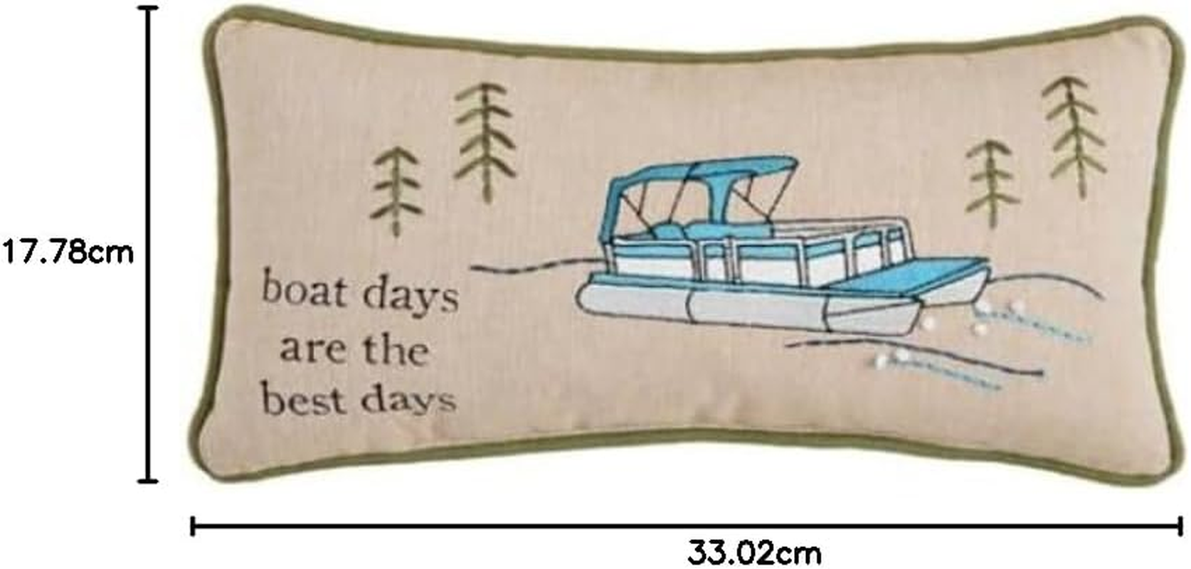 Mud Pie Boat Days Embroidered Pillow image number 1