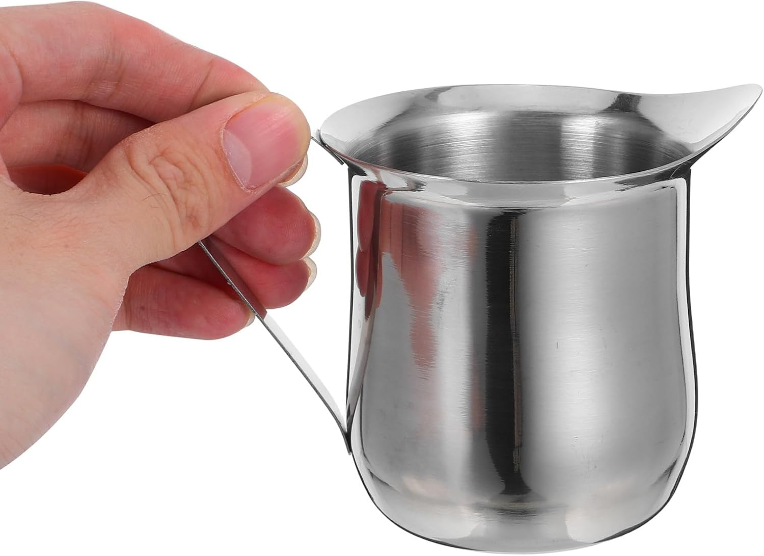 AUTSUPPL 3Pcs Stainless Steel Milk Frothing Jug Set for Espresso Latte Cappuccino Heat-Resistant Small Pitchers with Modern Minimalist Design for Home Coffee and Tea Use