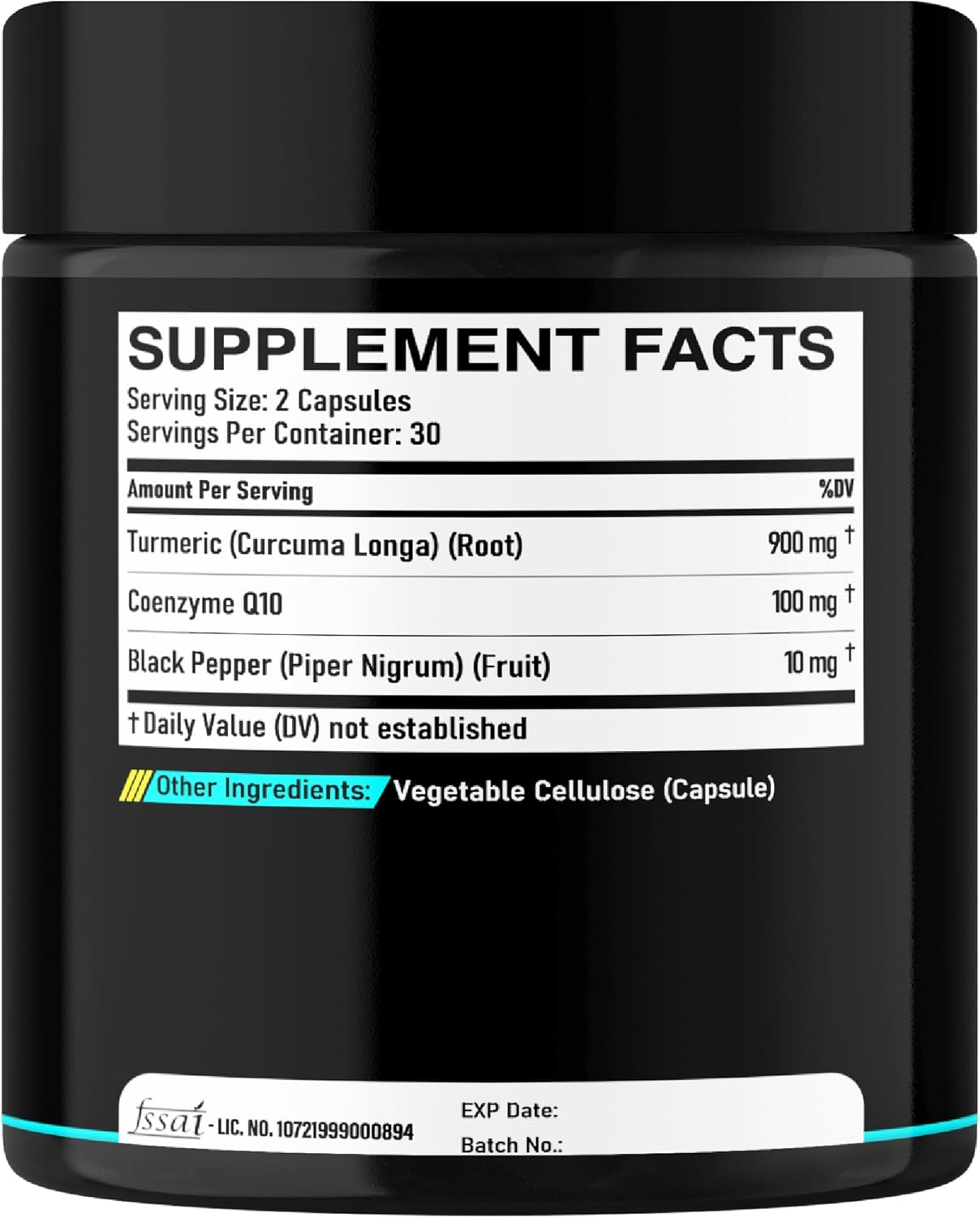 3In1 Coq10 and Turmeric Supplement Extract - Combined with Black Pepper - Professional Combination - 60 Capsules image number 4