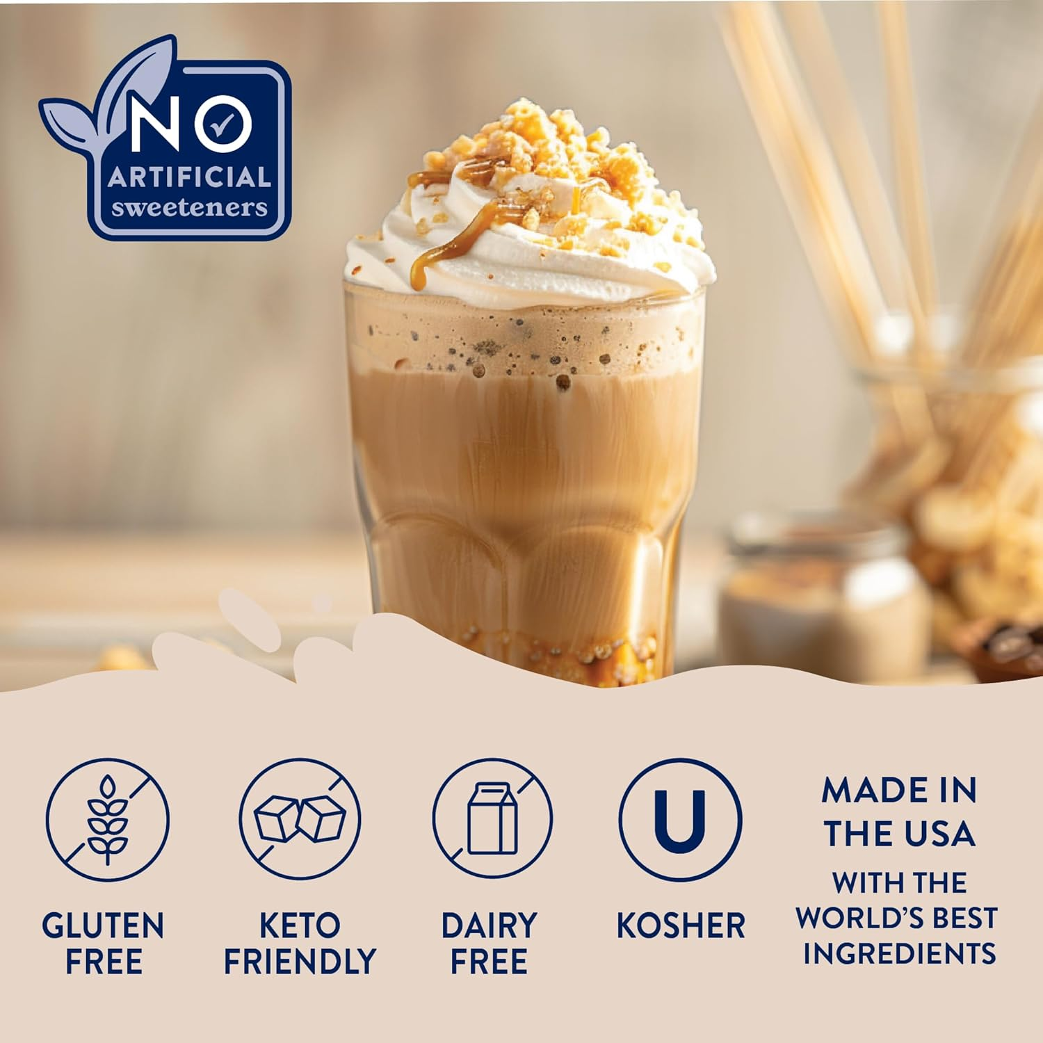 Jordan'S Skinny Syrups Salted Caramel Naturally Sweetened, 0 Calorie, 0 Sugar, No Artificial Flavors 12.7 Fl Oz image number 3