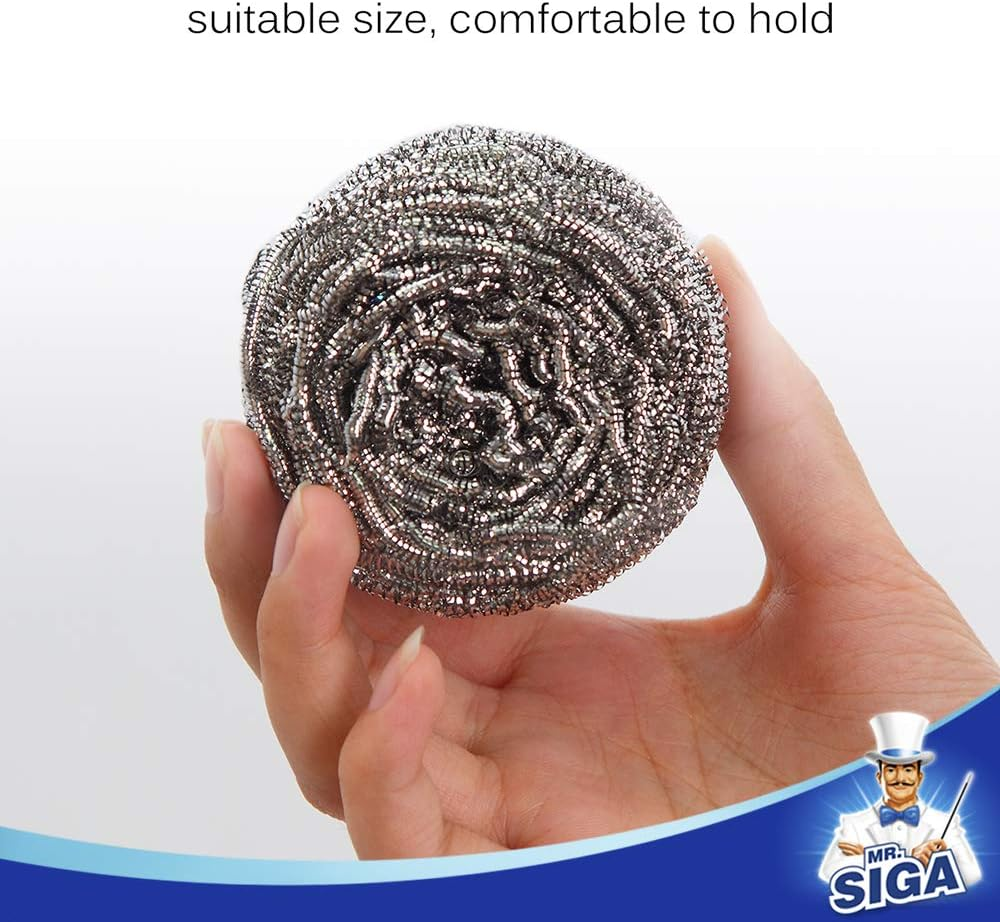 MR.SIGA Stainless Steel Scourer, Pack of 6, 30G image number 4