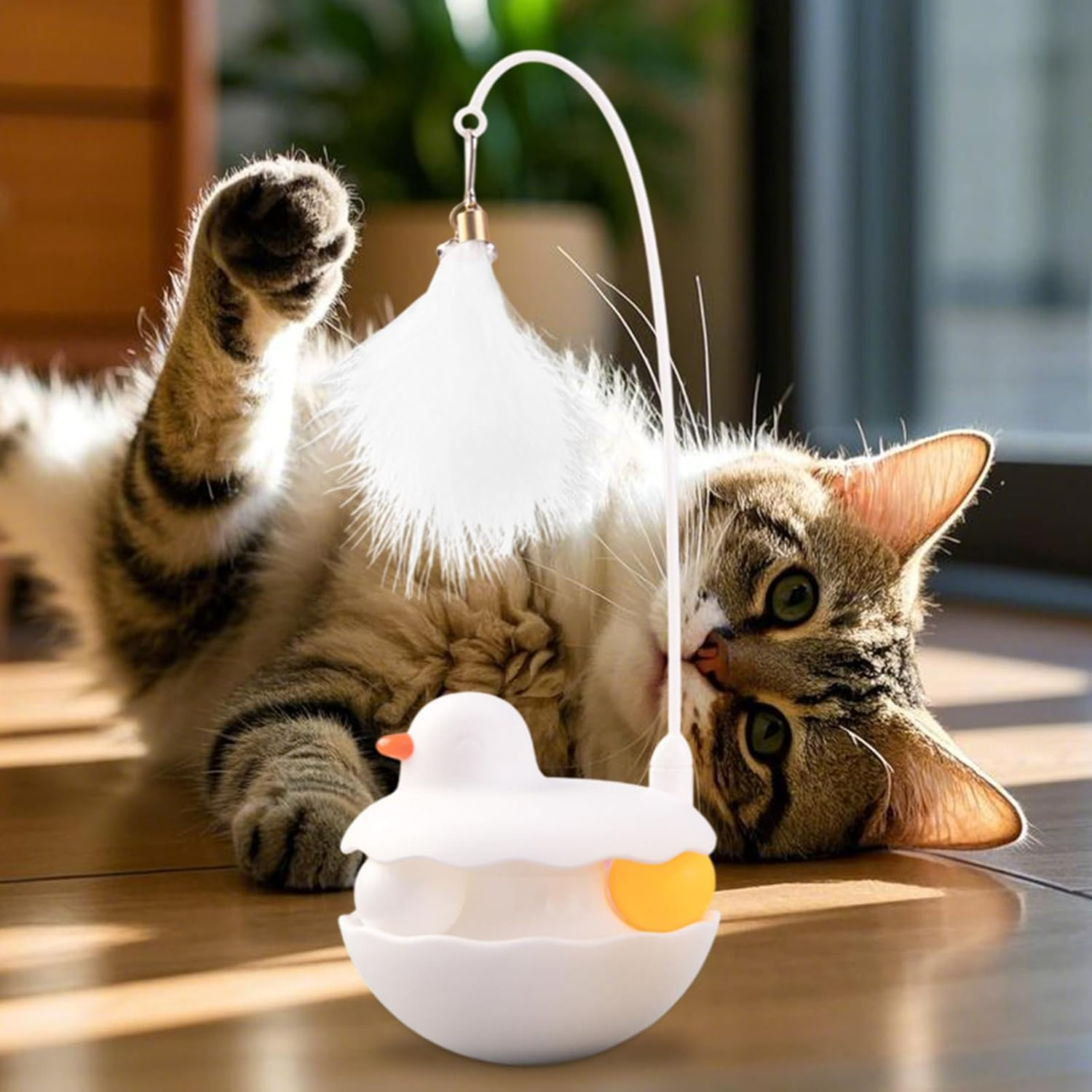 Cat Toys | Fun Interactive Cat Toys for Indoor | Stick Game in Duck Shape for Kitten Easter Birthday Outdoor Play Activities