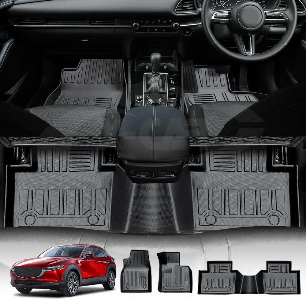 X-CAR 3D All-Weather TPE Floor Mats for Mazda CX-30 CX30 2019-2025 Heavy Duty Customized Car Floor Liners Full Set Carpet image number 4