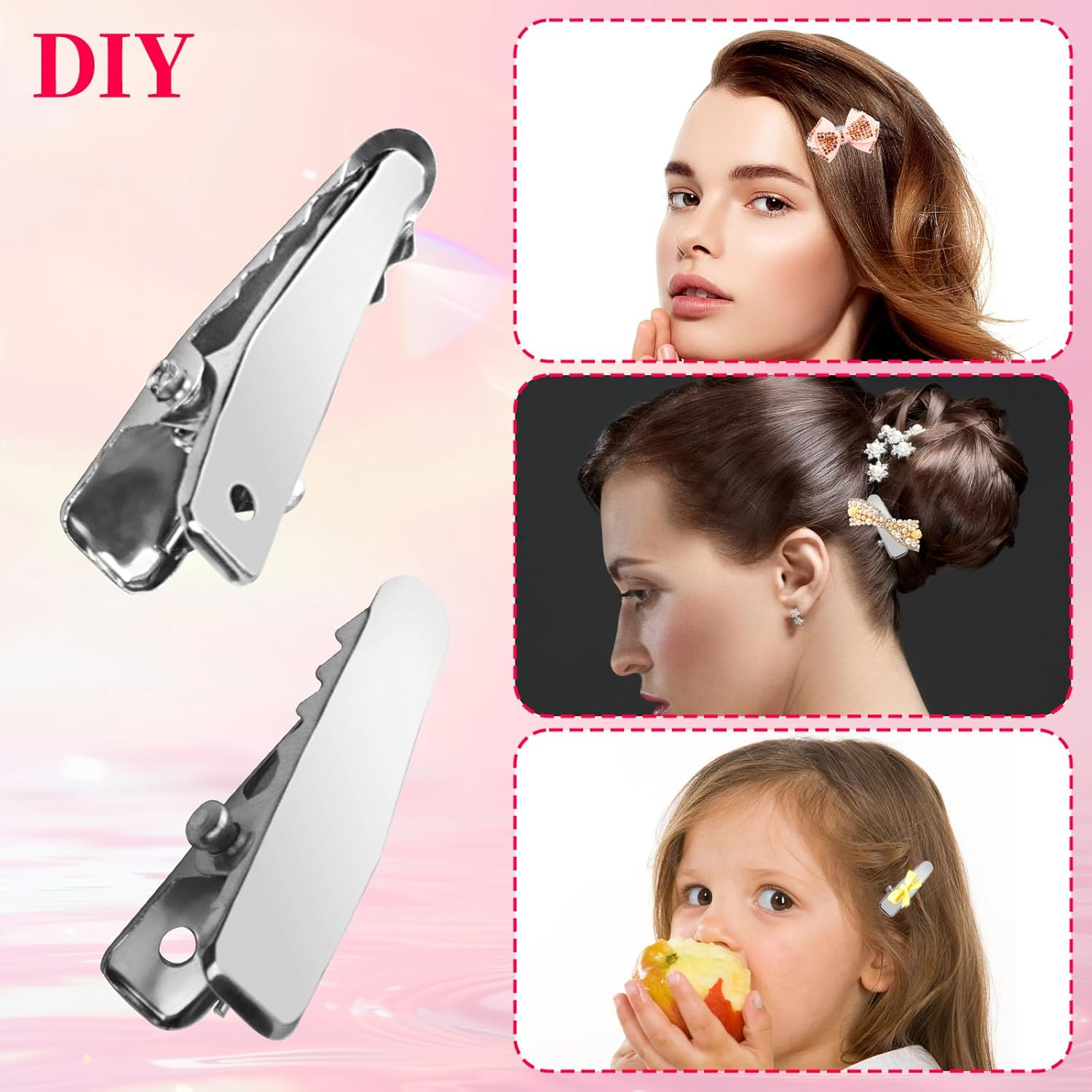 Pack of 80 Silver Small Hair Clips, Metal Hairdresser Alligator Clips, Alligator Small Hair Clips, Women'S Hair Clips, Hairdressing Supplies, for Hair Accessories, Craft Accessories, DIY Accessories image number 6