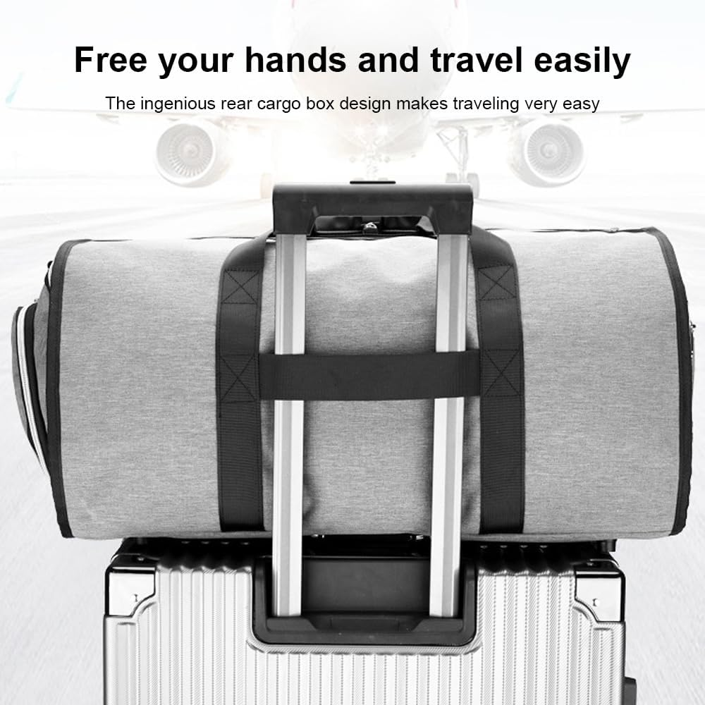 HHWRT Garment Duffle Bag, Garment Bags, 2-In-1 Garment Bag, Garment Bags for Travel, Duffle for Travel Hanging Clothes, Travel Suitcase Suit, with 10 Shoe Pouch image number 6