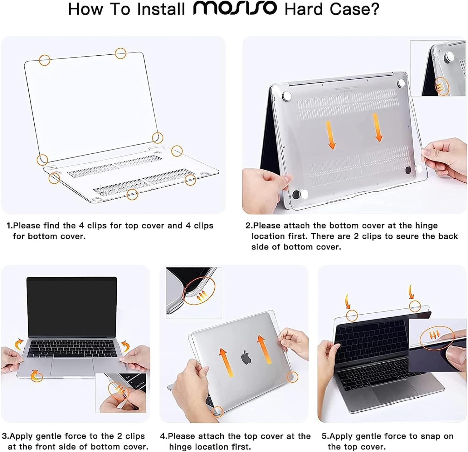 MOSISO Compatible with Macbook Air 13 Inch Case 2022 2021 2020 2019 2018 Release A2337 M1 A2179 A1932 Retina Display with Touch ID, Protective Plastic Hard Shell Case Cover, Crystal Clear image number 4