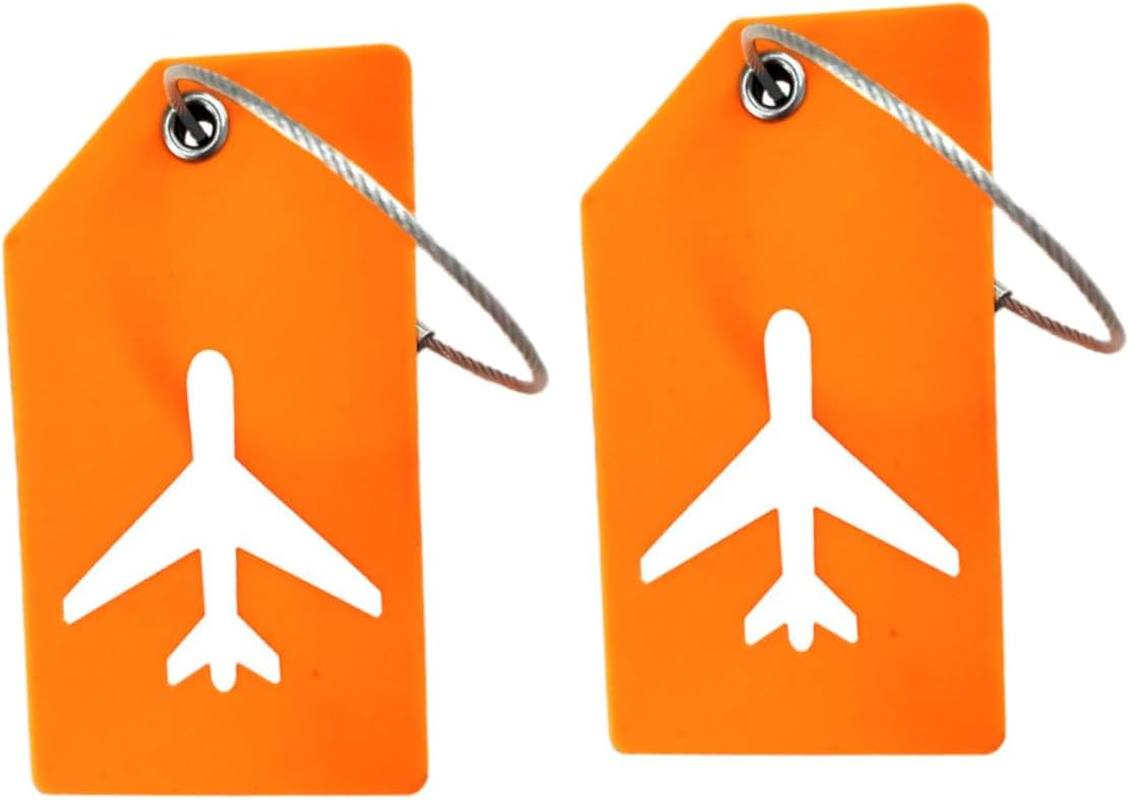WRITWAA 2Pcs Rubber Luggage Tags Boarding Pass Style Checked Identifiers for Suitcases Lightweight Skid-Resistant Travel Hanging Labels Easy Spotting for Bags and Gear Random Color image number 2