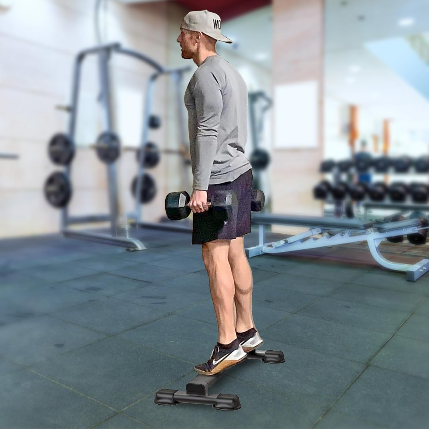 Kipika Versatile Calf Lift Bar, Heavy Duty Steel Calf Lifting Machine for Home Gym, Non-Slip Design, Perfect for Calf Lifts, Squats, Foot Stretches and Dipping Exercises, Supports image number 6