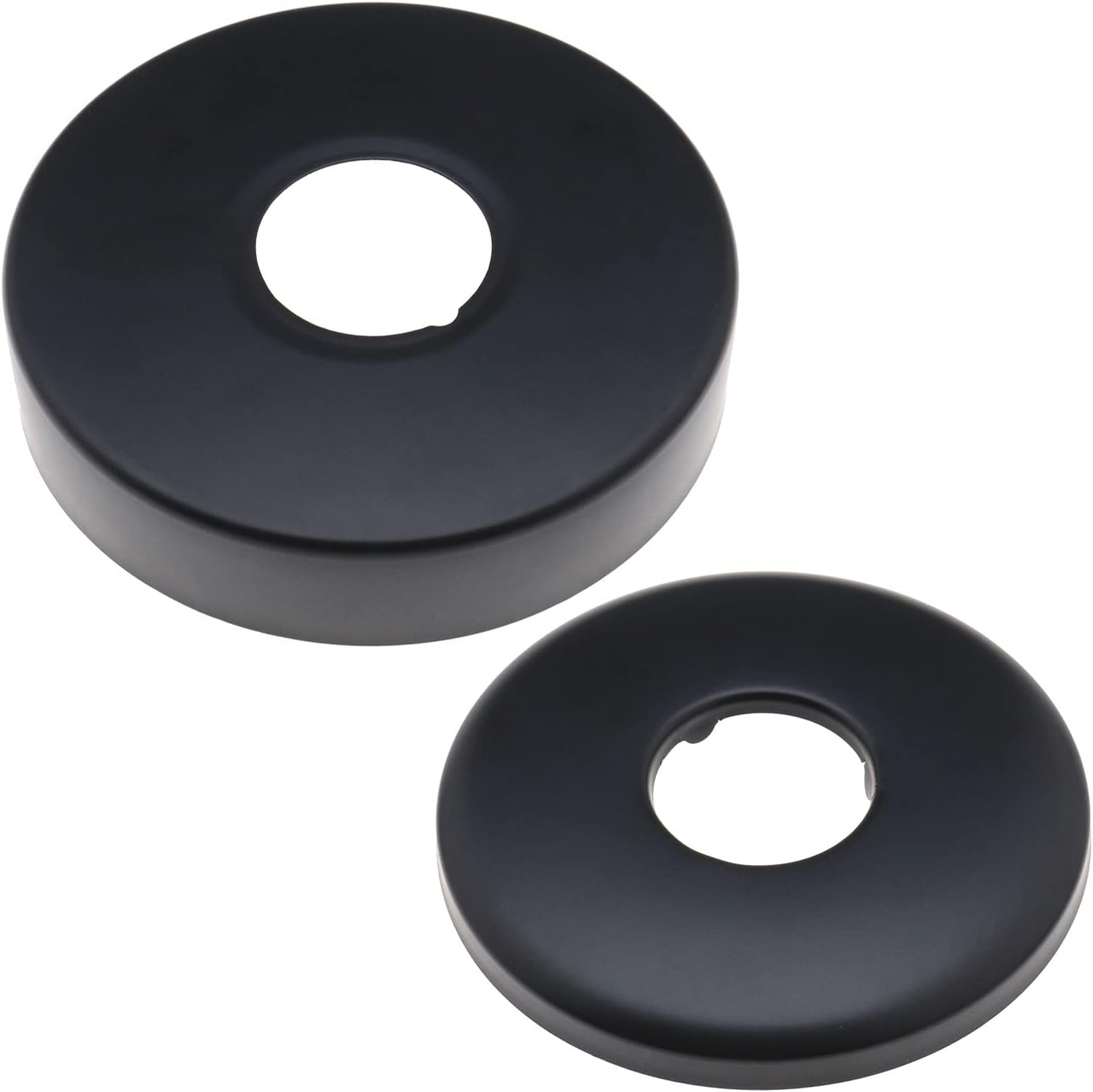 SING F LTD 2 Pieces Radiator Pipe Cover Set in Black Stainless Steel with Double Sided Baking Varnish Covers Pipe Collars Pipe Covers for Faucets Showers Angle Valves image number 1