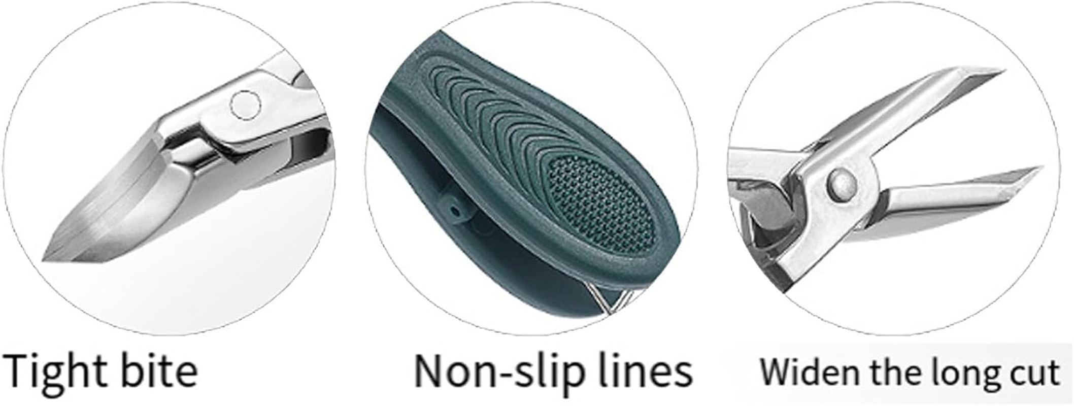 Eagle Beak Nail Clippers, Three Sets of Eagle Beak Beveled Nail Clippers, Multifunctional Nail Clipper, Beveled Nail Clipper, for Thick Nails, Seniors&Ingrown Care (2PCS Green+Black) image number 6