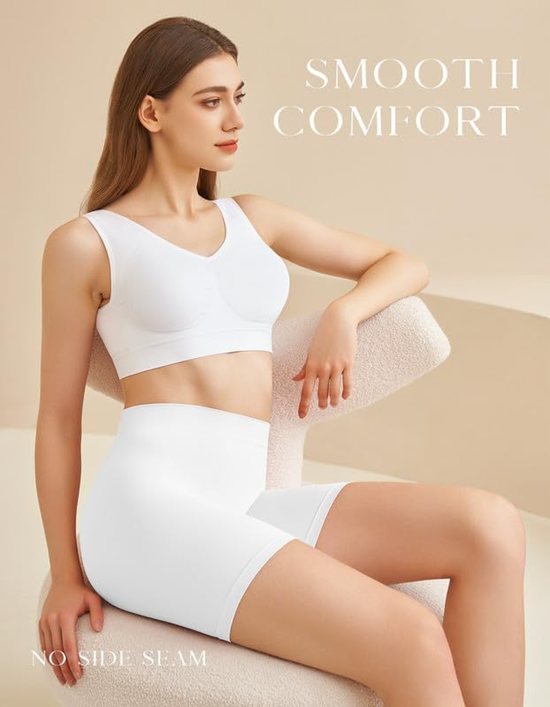 SIMIYA Slip Shorts for Women 3 Pack Comfortable Seamless Smooth High Waisted Boyshorts for under Dresses Anti-Chafing Yoga Shorts image number 1