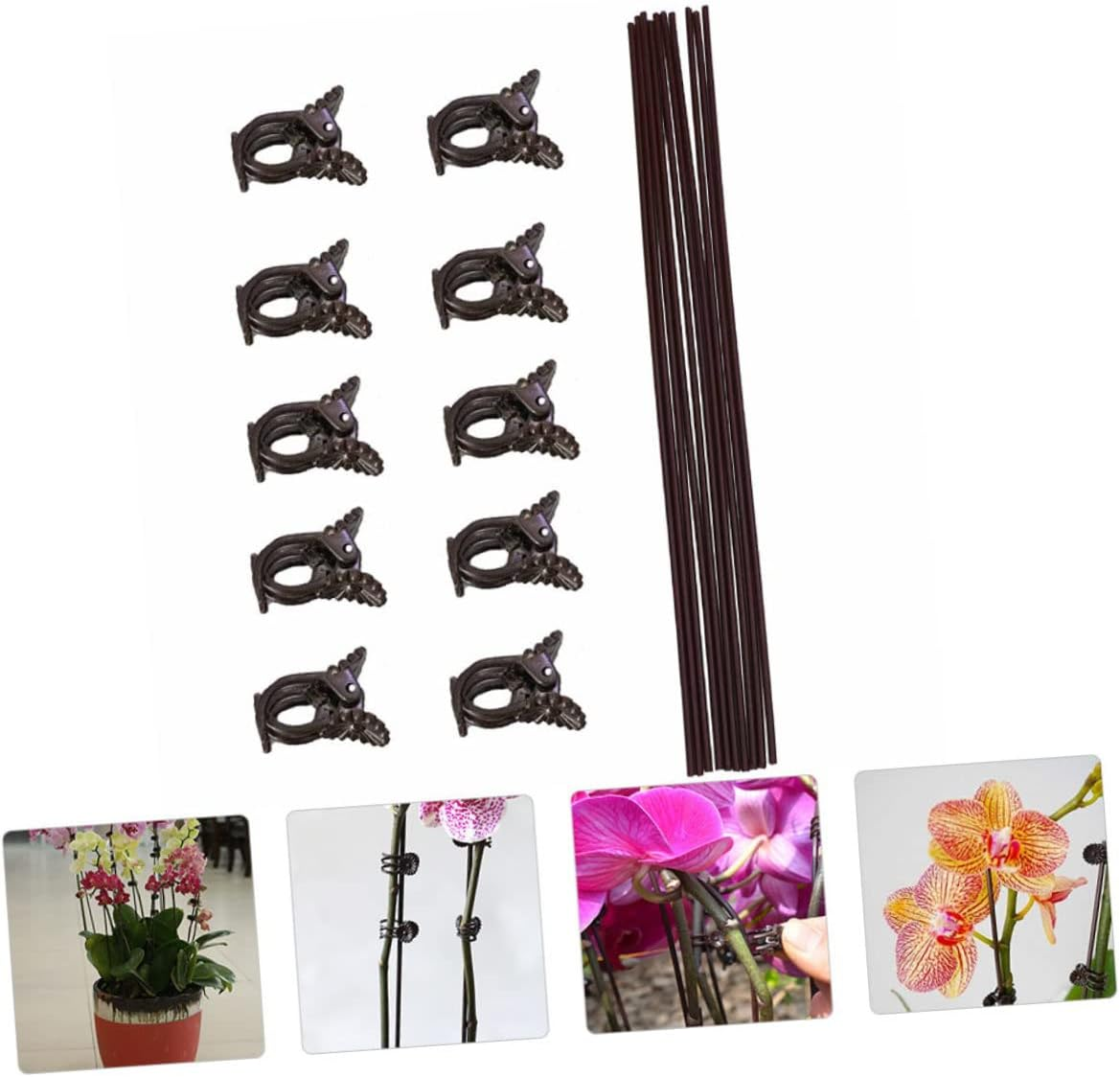 BESPORTBLE Plant Fixing Clips Gardening Clamps 20Pcs Iron PP Material for Climbing Vines Plant Support Sturdy Fixing Clips for Garden Home Use