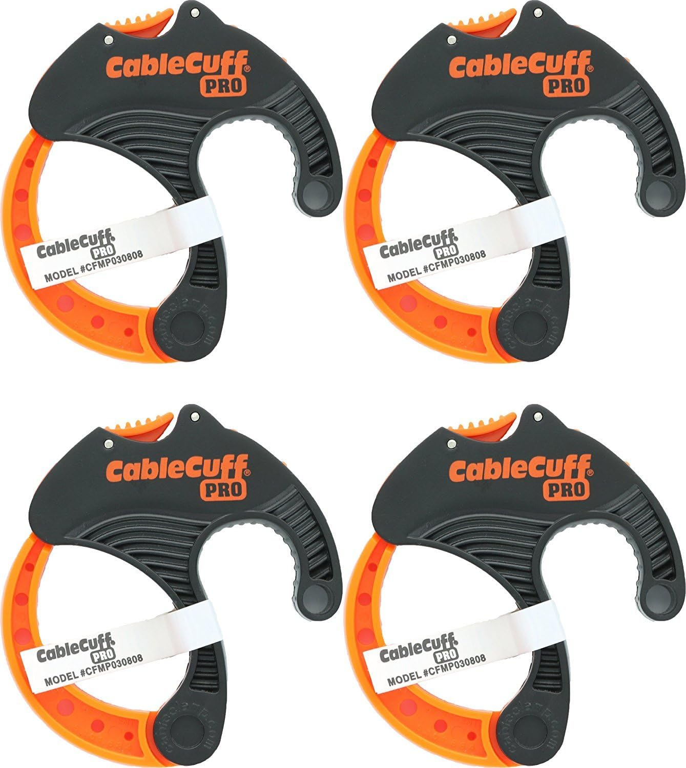 Cable Cuff Pro (4 Pack: 4X Medium 2 Inch Diameter) Adjustable Reusable Cable Tie Replacements for Extension Cords or Electronics image number 3